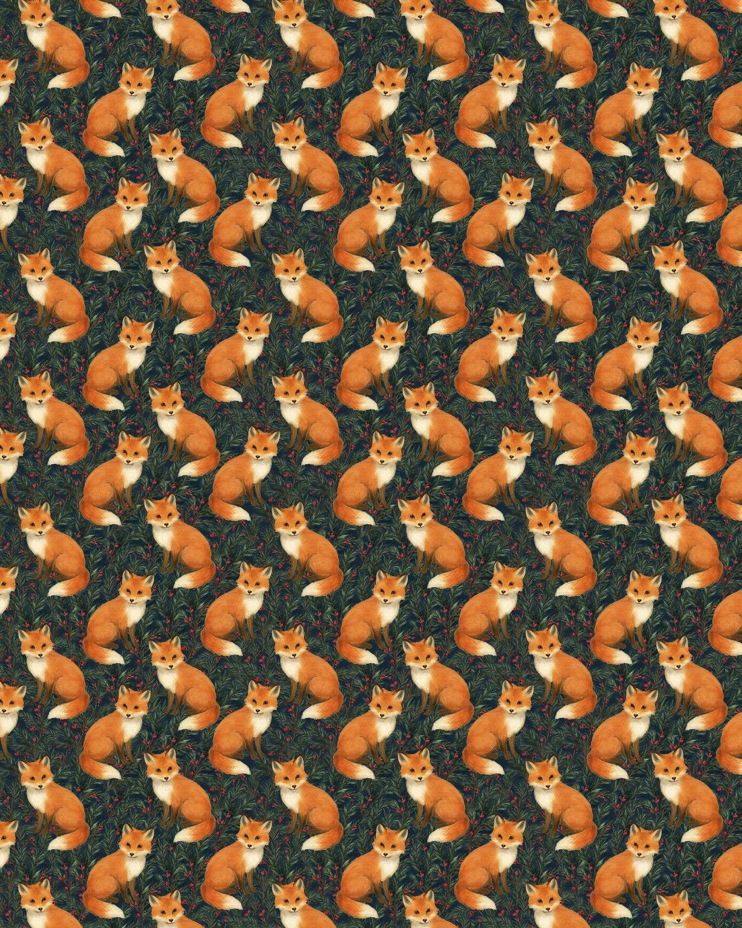 Fox in the Pines Sherpa Blanket