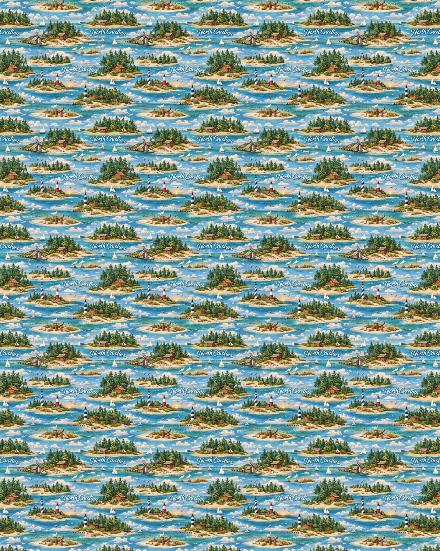 North Carolina Coastal & Pine Sherpa Blanket