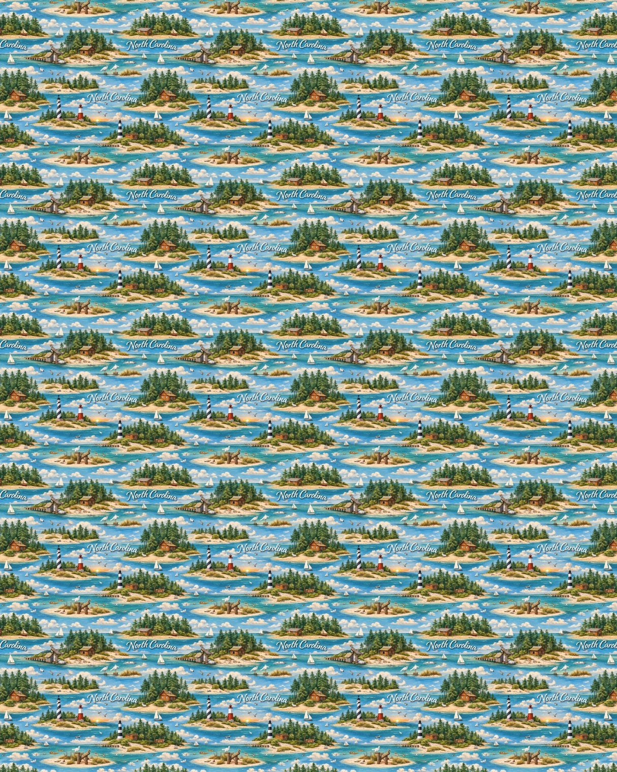 North Carolina Coastal & Pine Sherpa Blanket - London Penny Gift Wrap