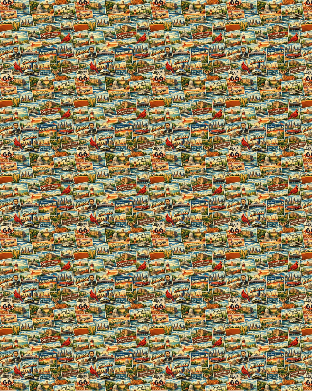 Illinois Postcard Memories Sherpa Blanket - London Penny Gift Wrap