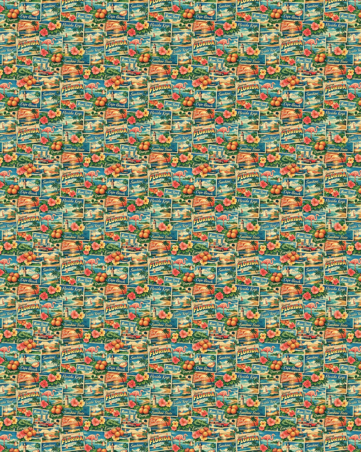 Florida Postcard Memories Sherpa Blanket - London Penny Gift Wrap
