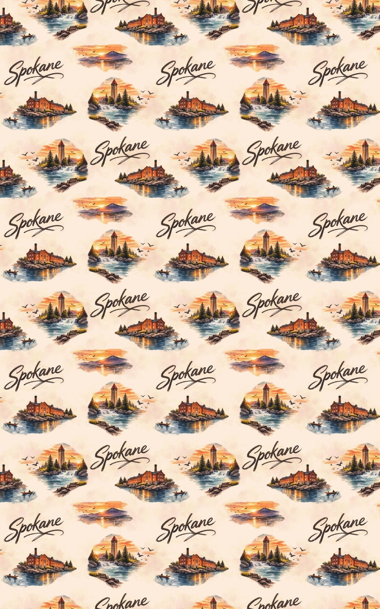 Spokane Riverfront Falls - London Penny Gift Wrap