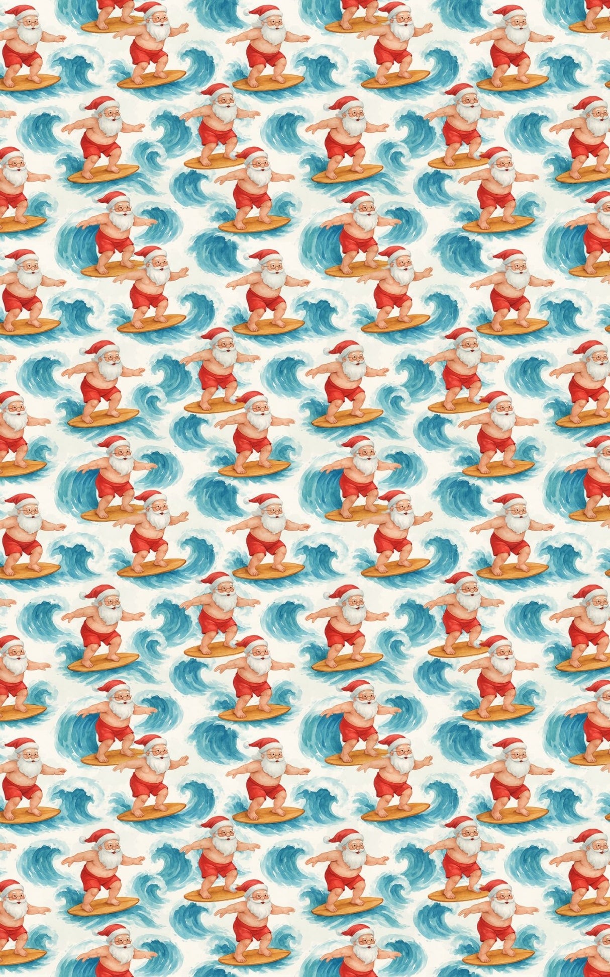 Surf’s Up Santa - London Penny Gift Wrap