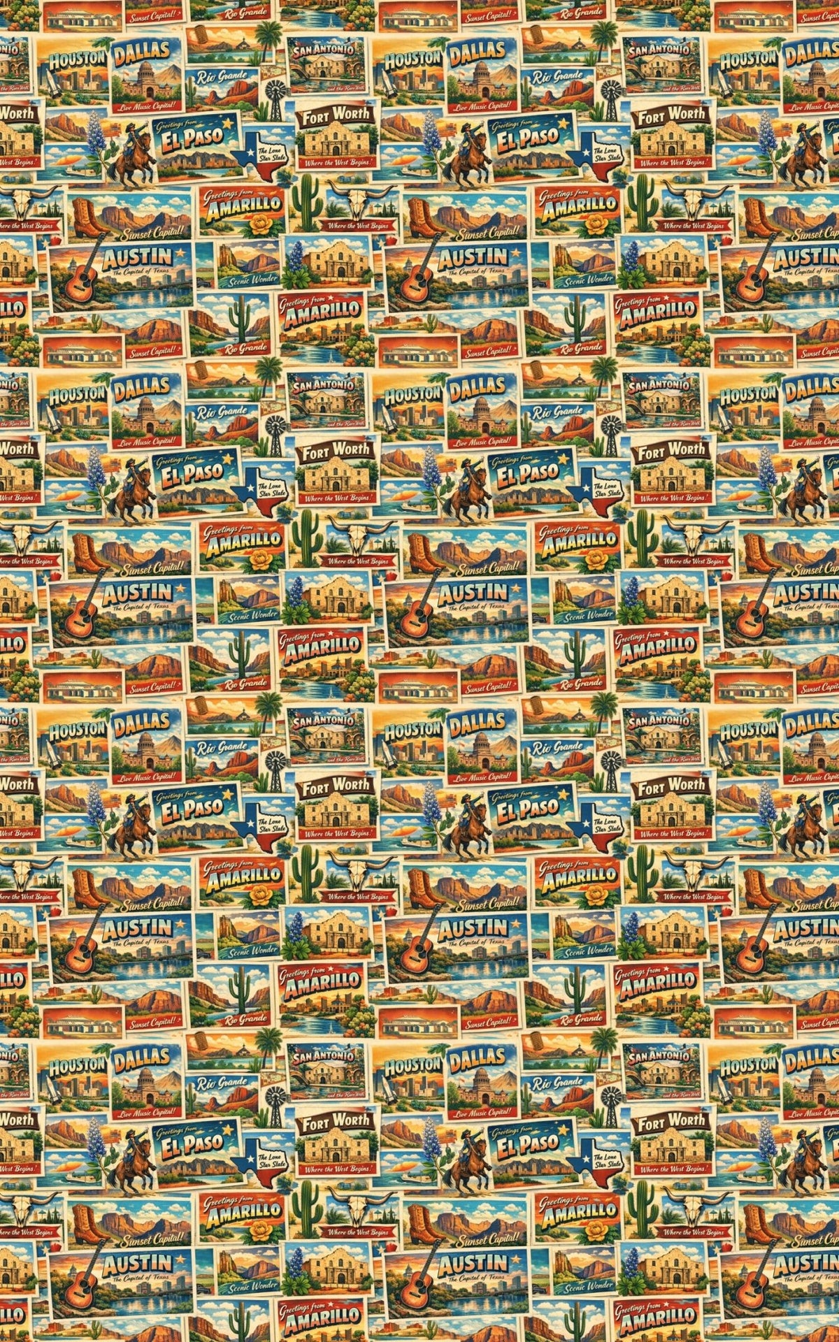 Texas Postcard Memories - London Penny Gift Wrap