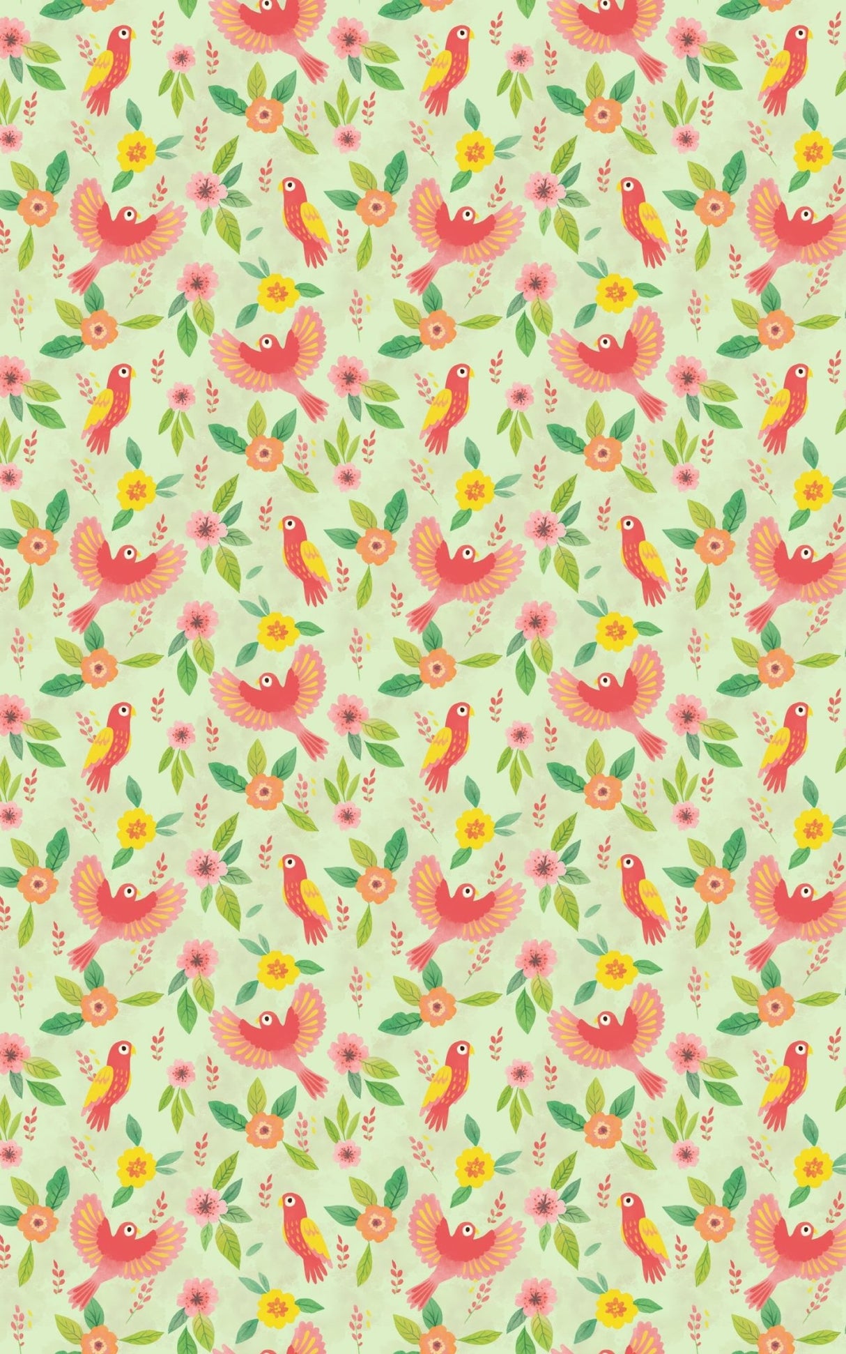 Tropical Parrot Bloom - London Penny Gift Wrap