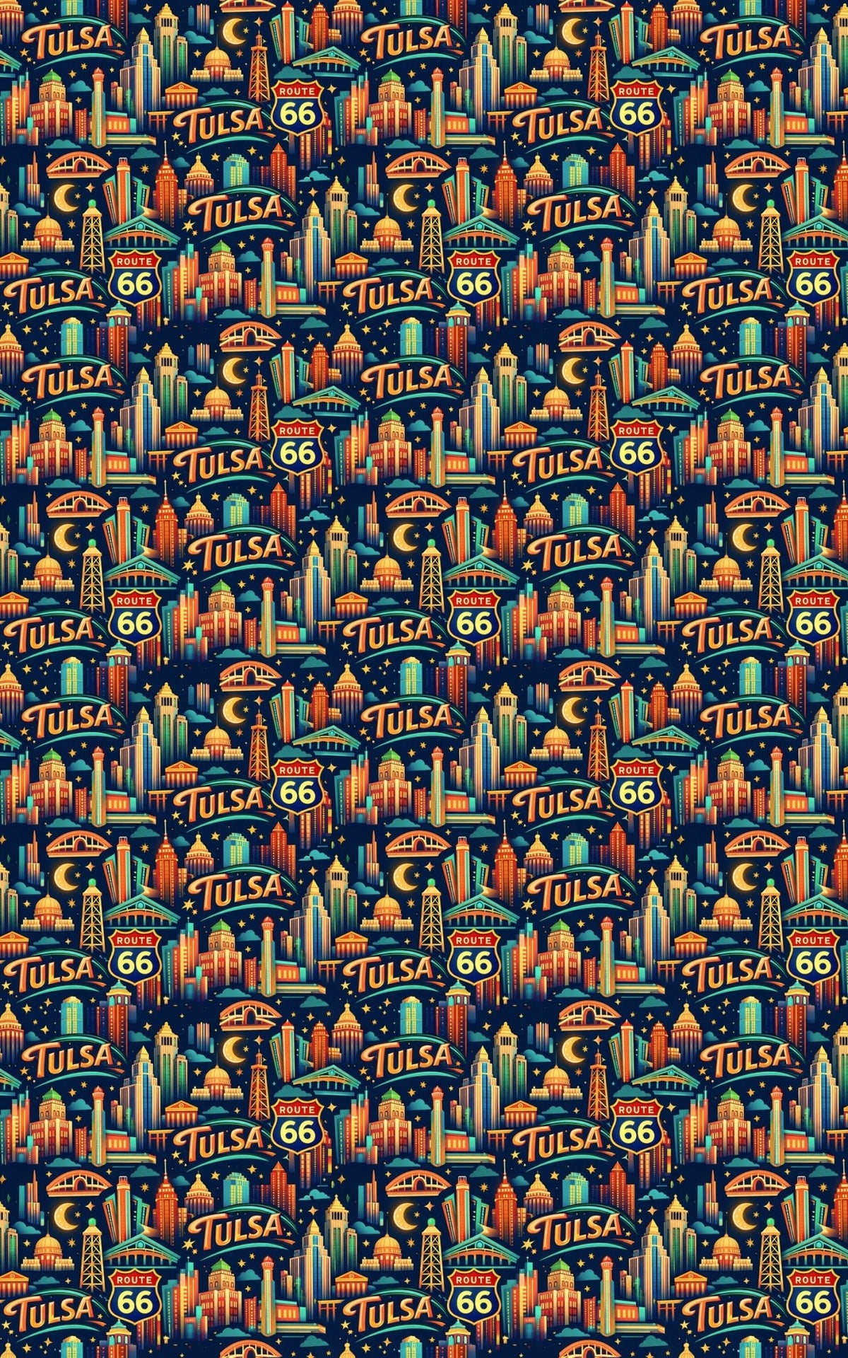 Tulsa Art Deco Past - London Penny Gift Wrap