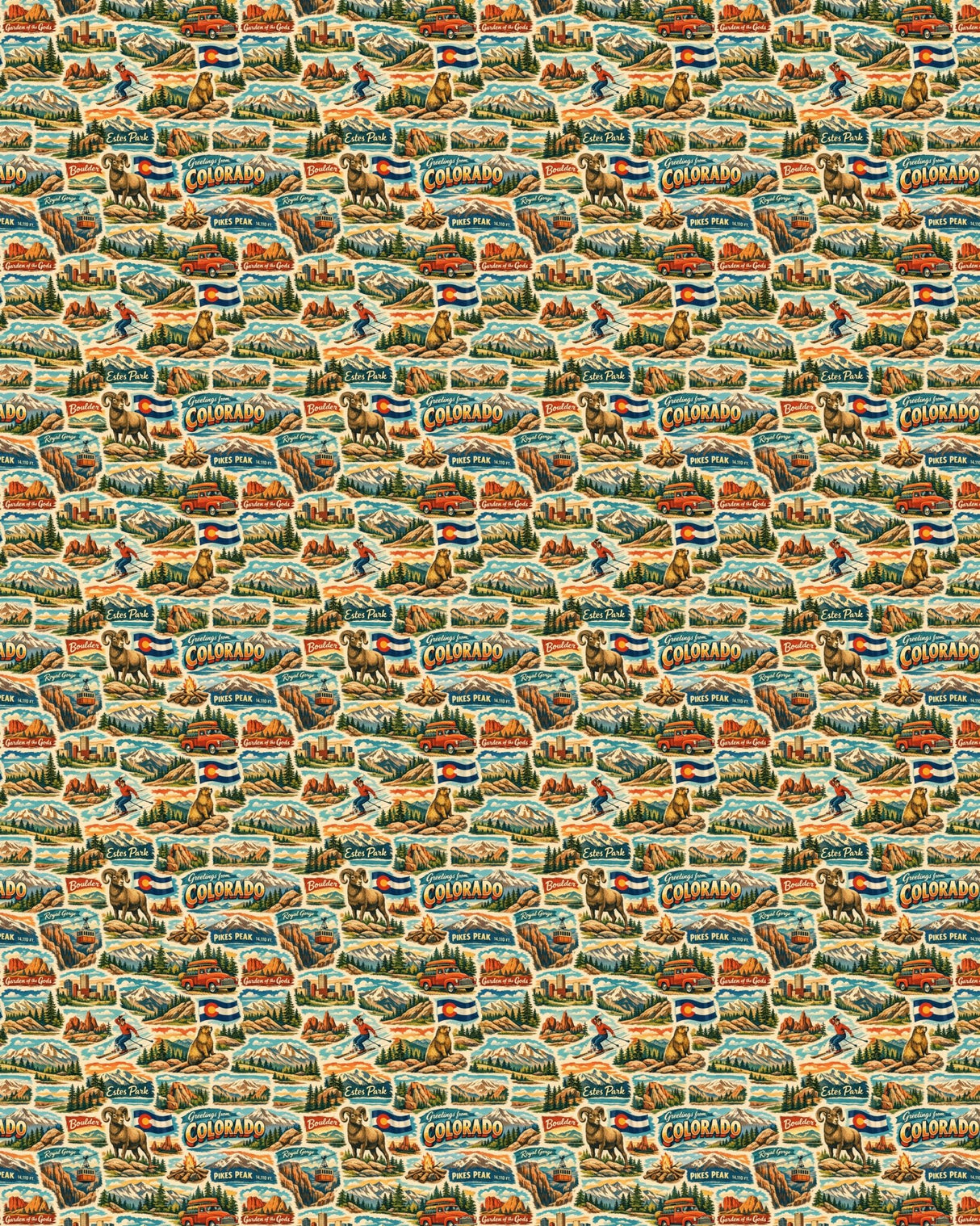Colorado Postcard Memories Sherpa Blanket - London Penny Gift Wrap