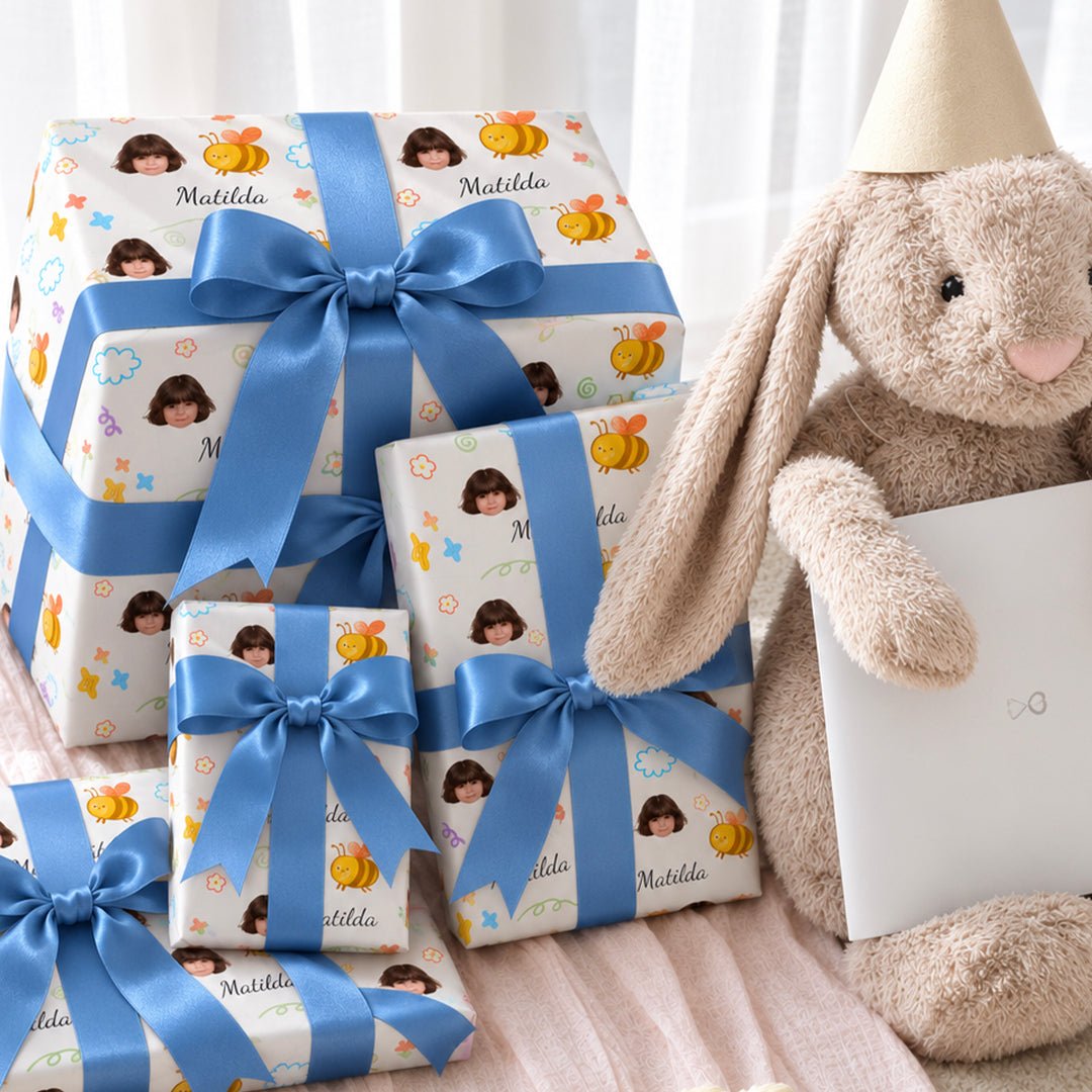 Personalized Bee Wrapping Paper | Custom Gift Wrap - London Penny Gift Wrap