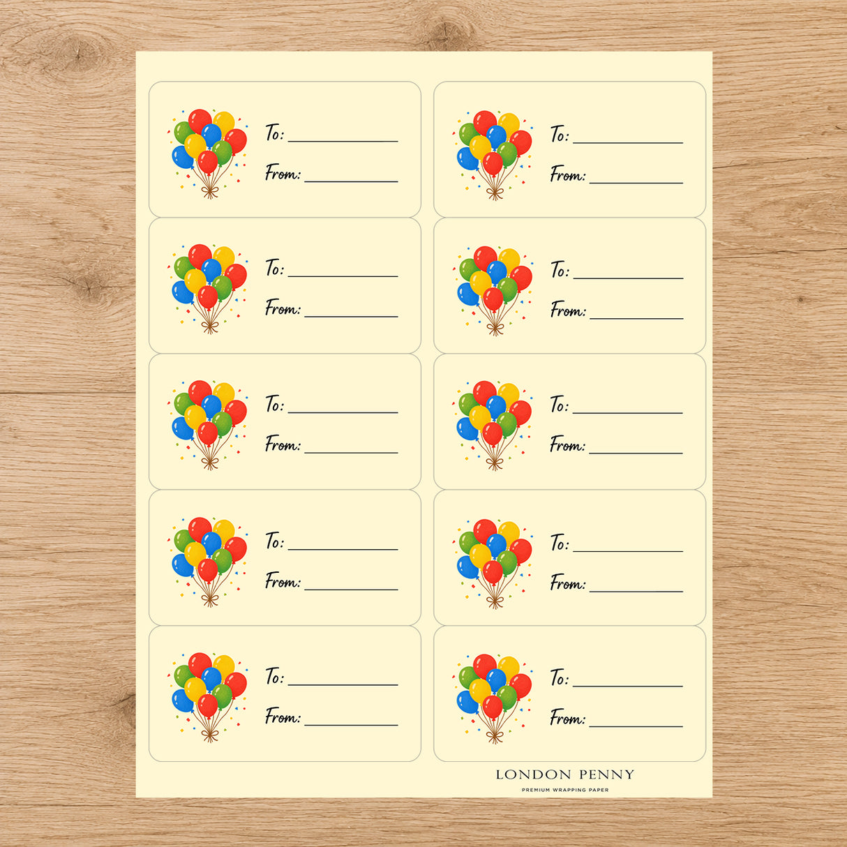 Up, Up & Birthday Gift Tag Sticker Sheet