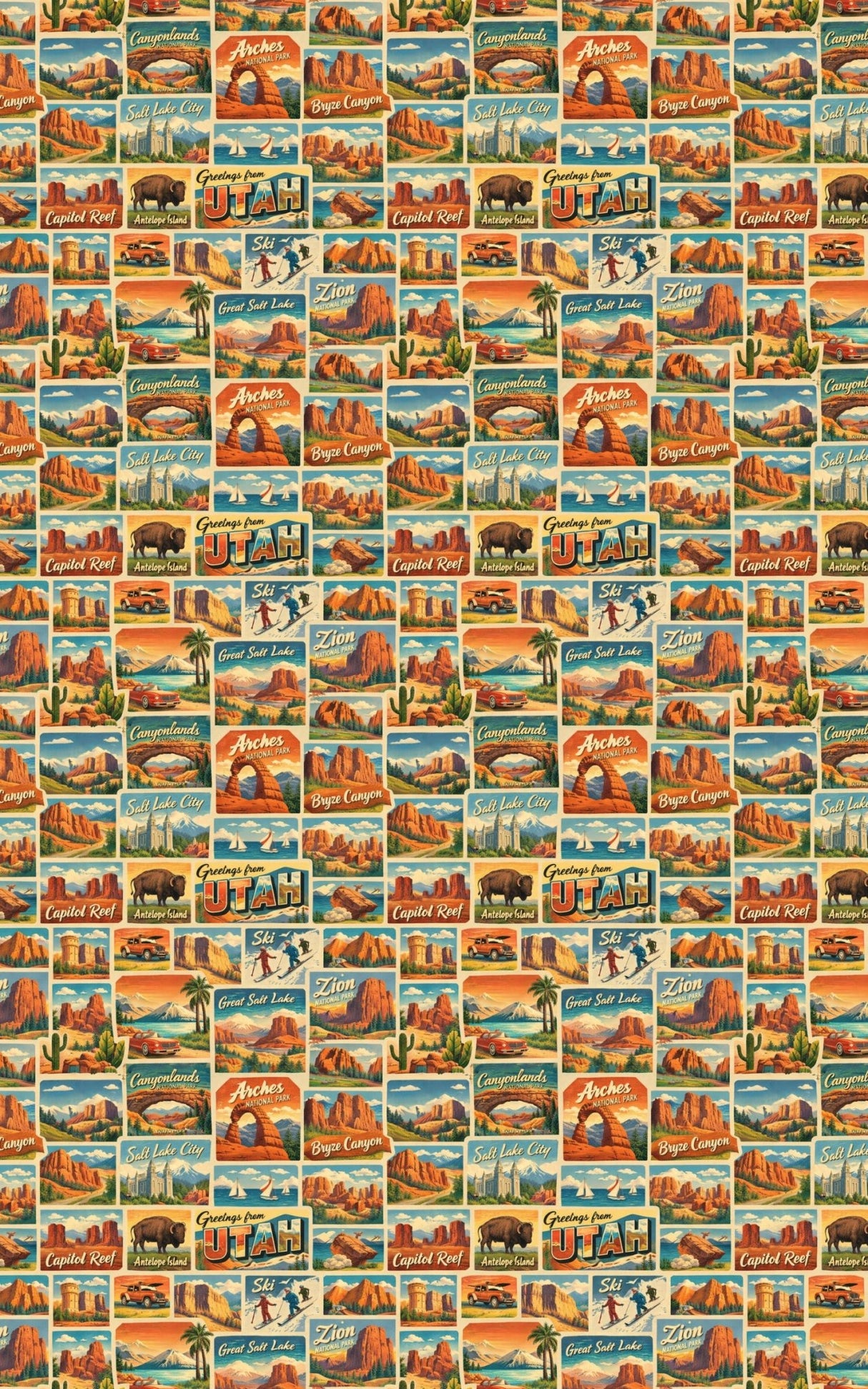 Utah Postcard Memories - London Penny Gift Wrap