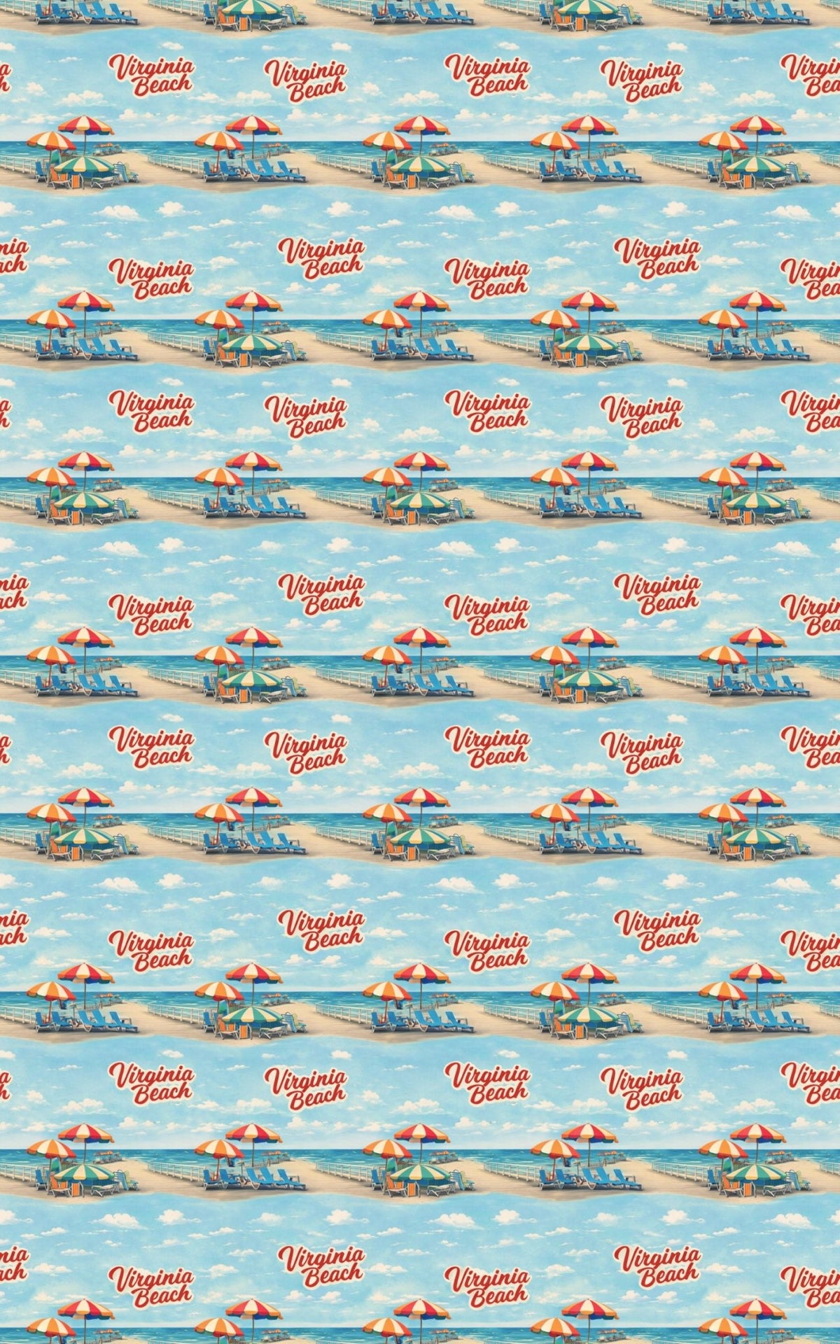 Virginia Beach Shoreline - London Penny Gift Wrap