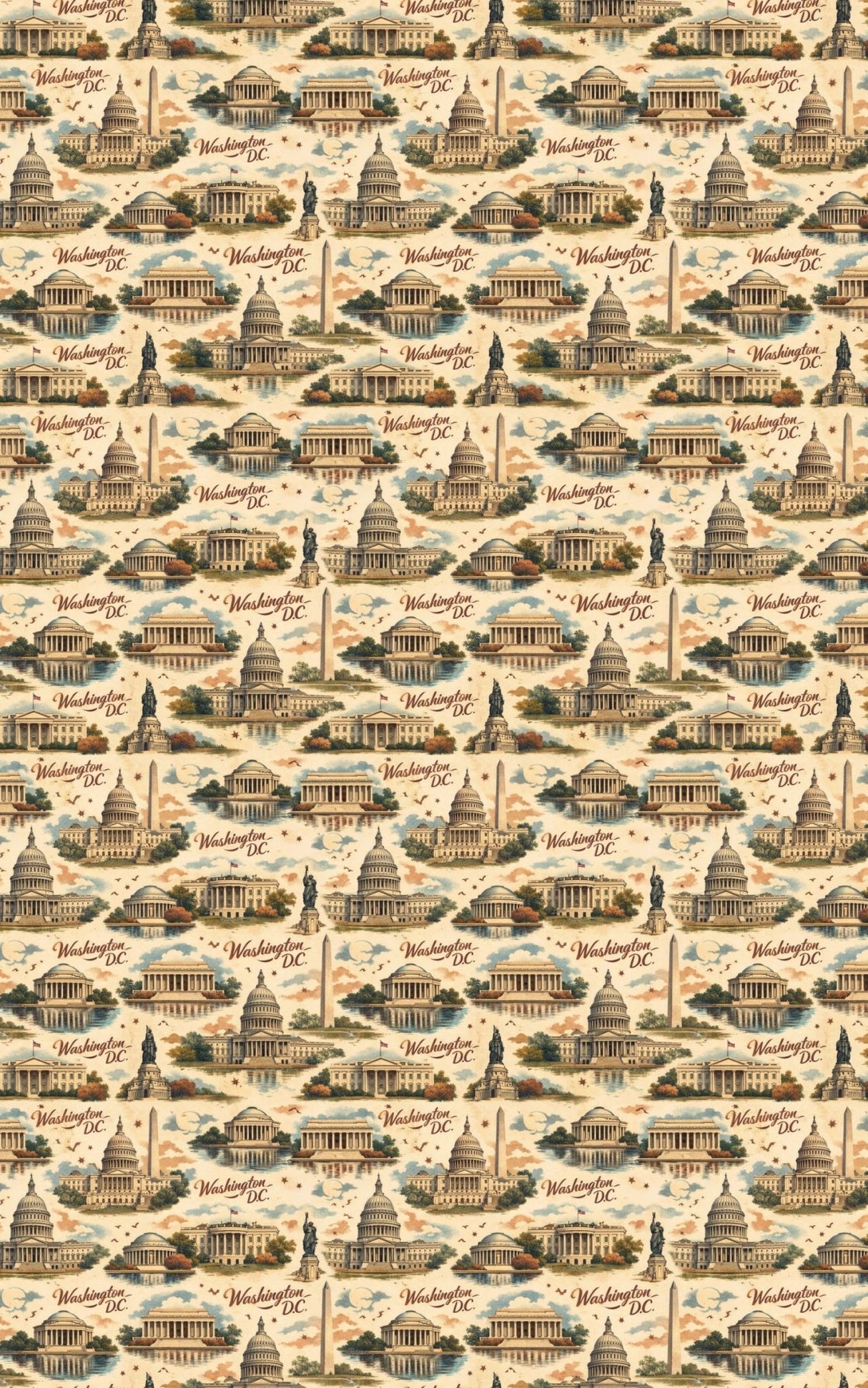 Washington D.C. Retro Capital - London Penny Gift Wrap