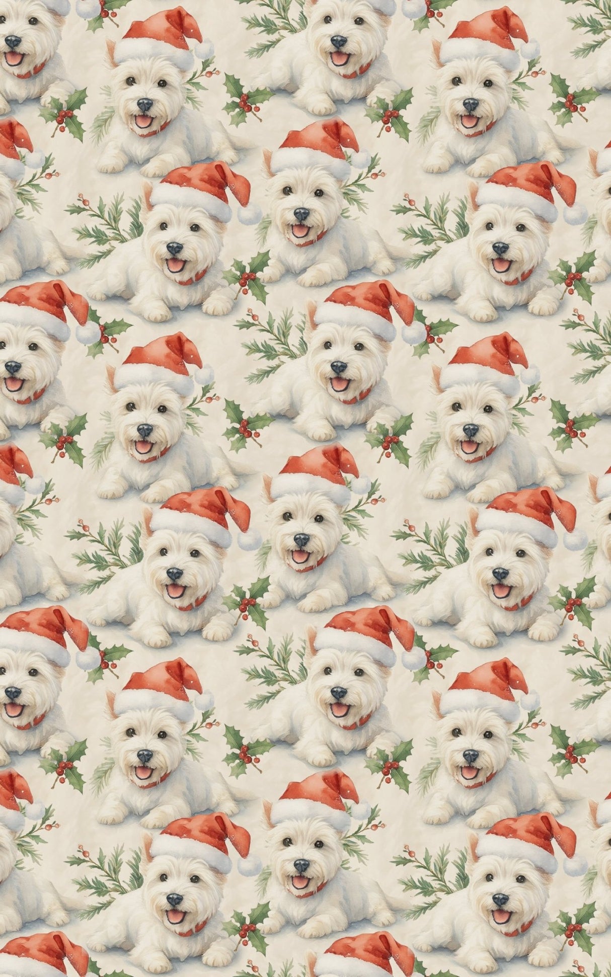 Santa Hat & Holly Hugs - London Penny Gift Wrap