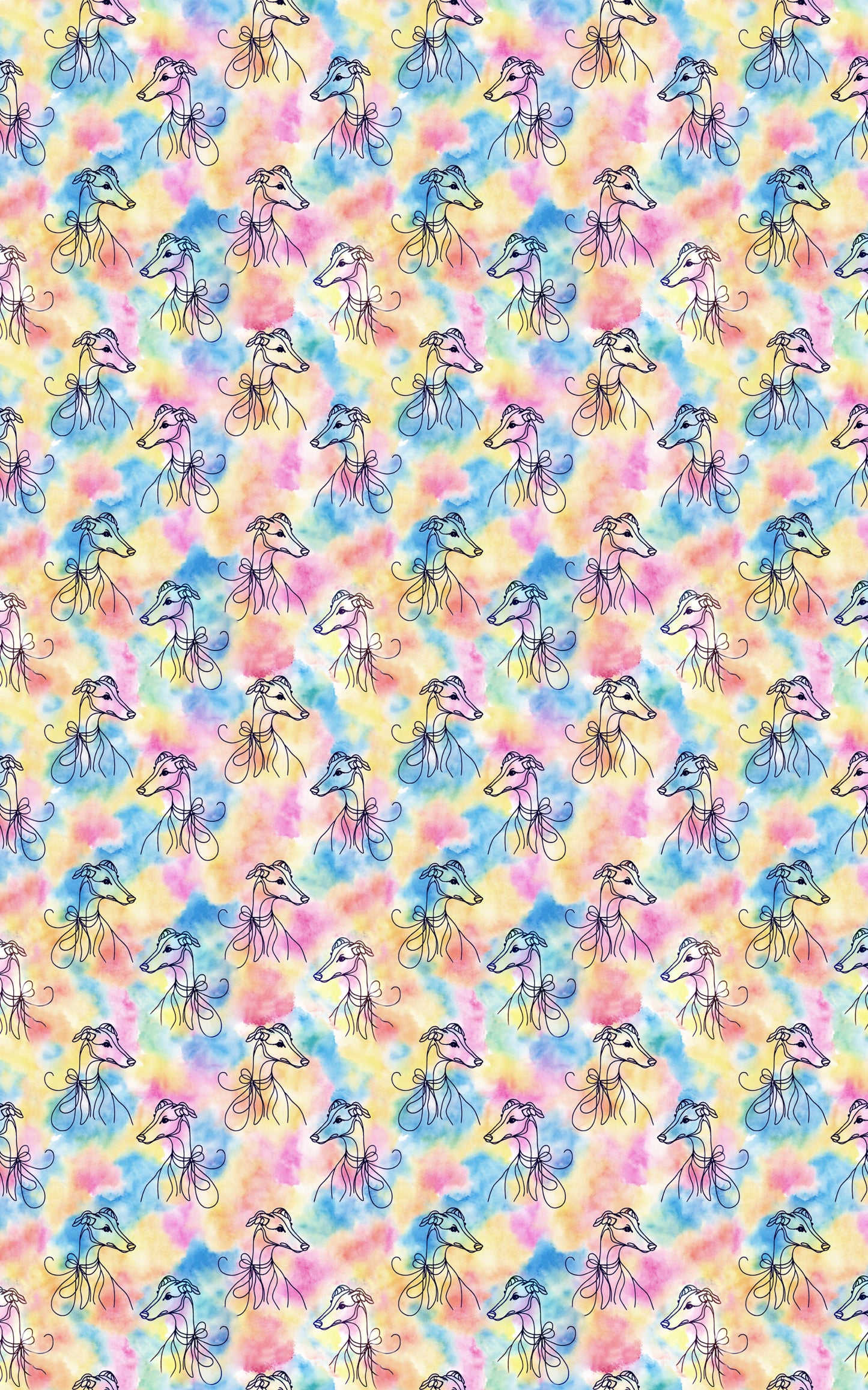 Whippet Watercolor Wash