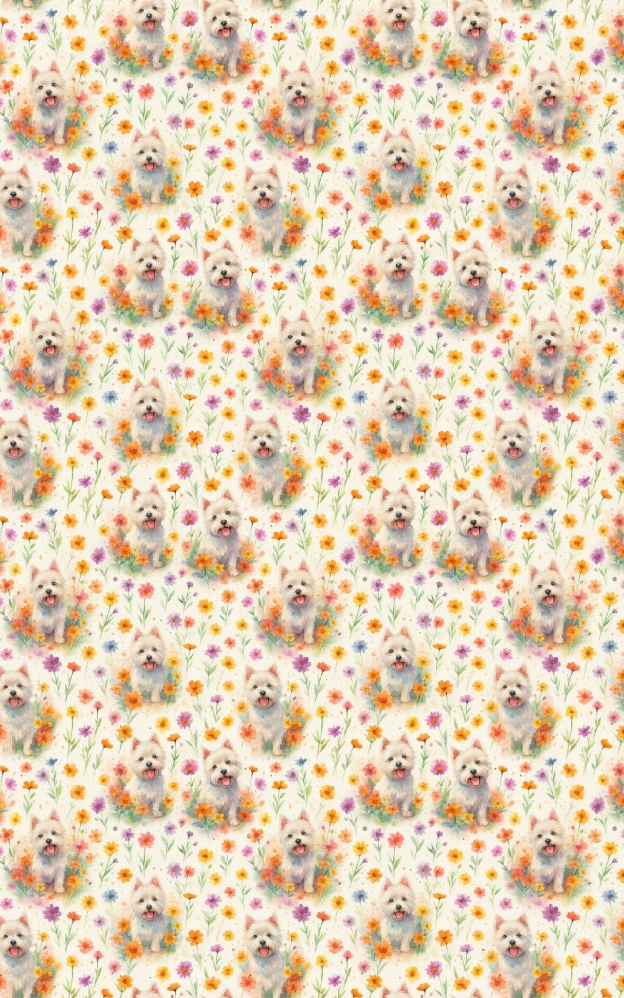 Wildflower Westie Waltz - London Penny Gift Wrap