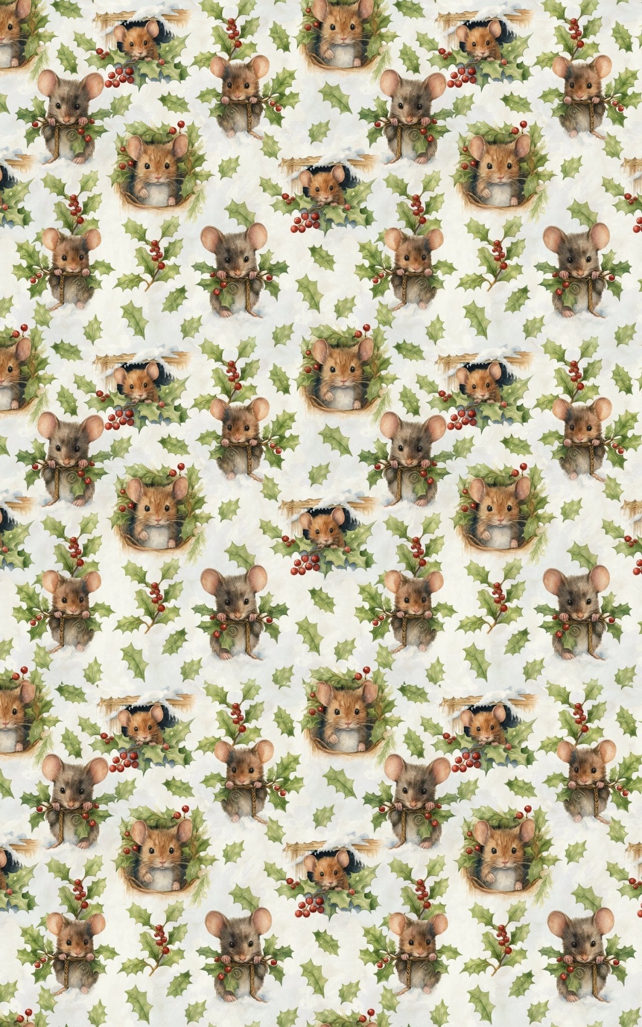 Winter Woodland Mice - London Penny Gift Wrap