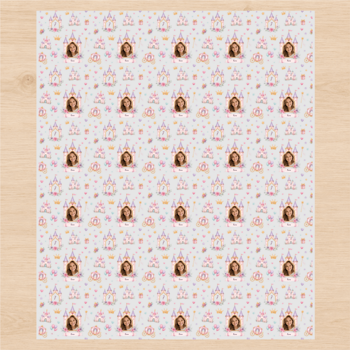 Personalized Princess Celebration Wrapping Paper | Custom Gift Wrap - London Penny Gift Wrap