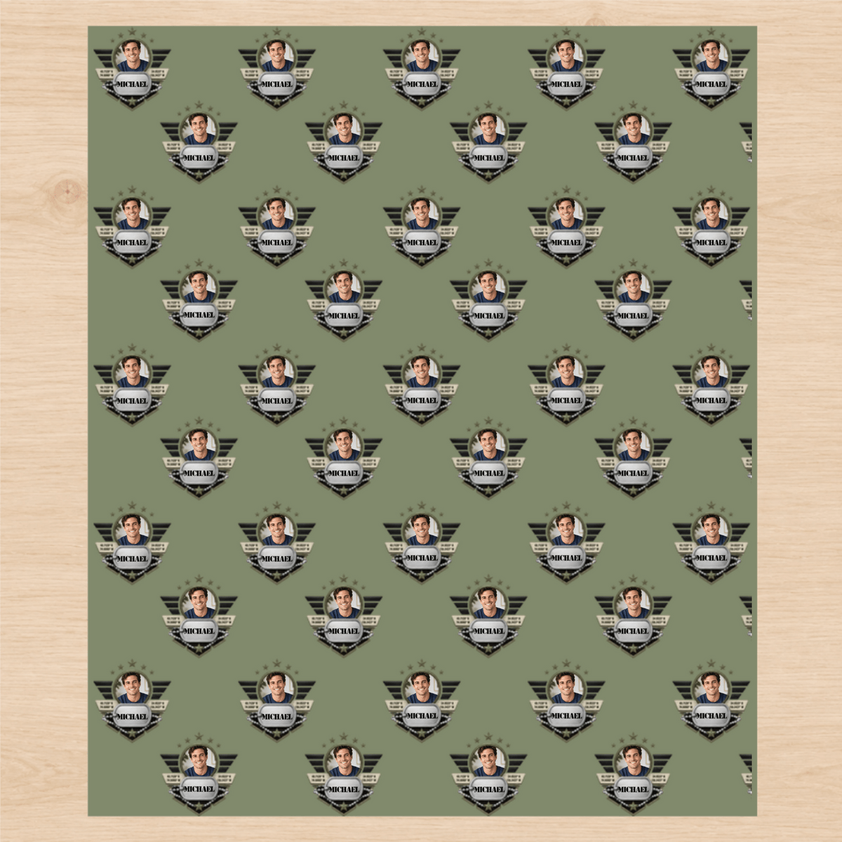 Personalized Service Identity Emblem Wrapping Paper | Custom Gift Wrap - London Penny Gift Wrap