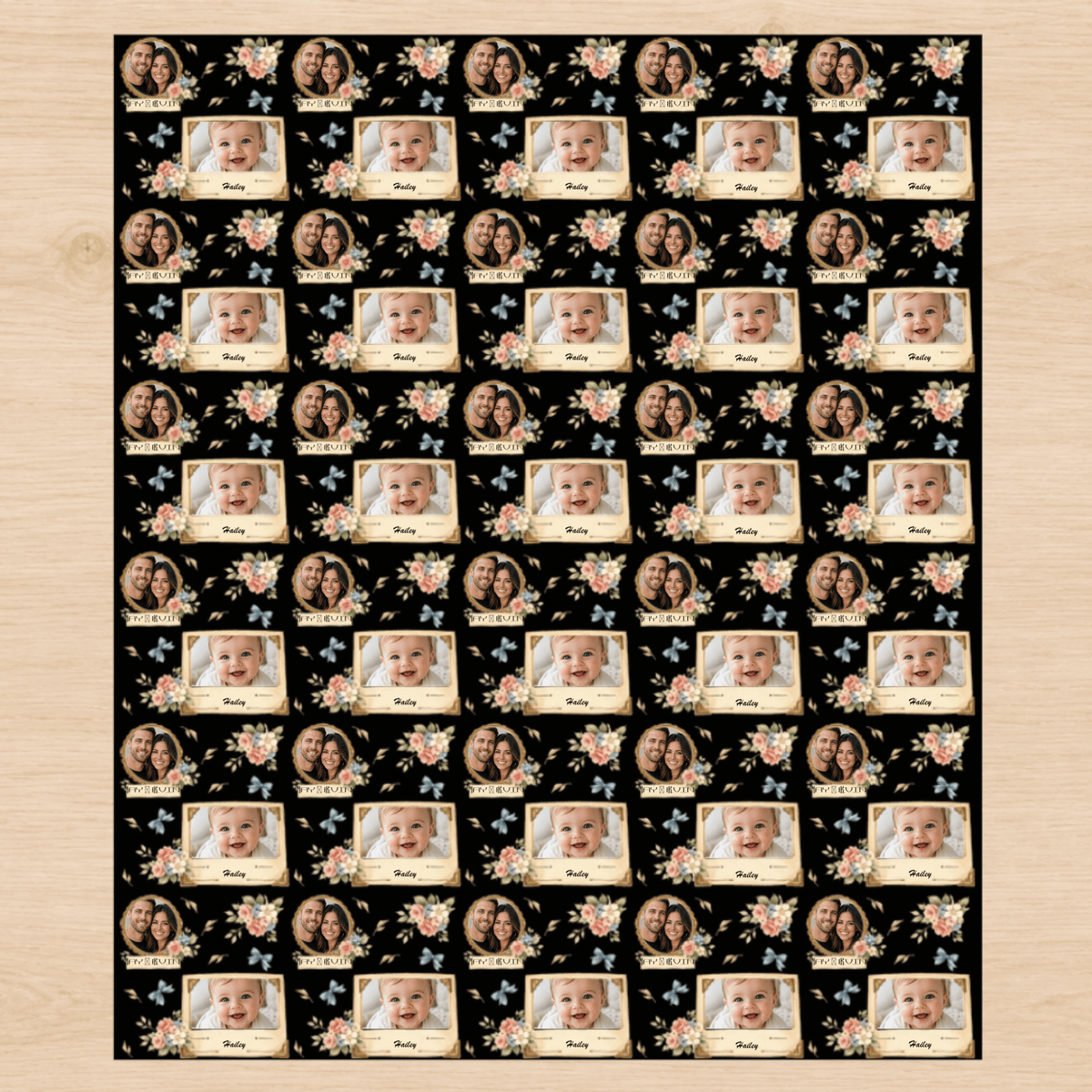 Personalized Vintage Family Photo Album Wrapping Paper | Custom Gift Wrap - London Penny Gift Wrap