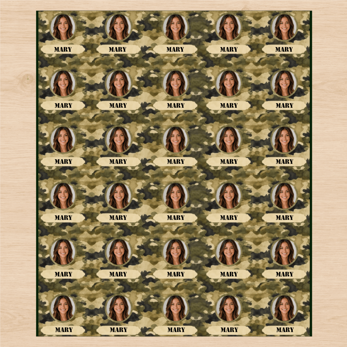 Personalized Camouflage Monogram Crest Wrapping Paper | Custom Gift Wrap - London Penny Gift Wrap