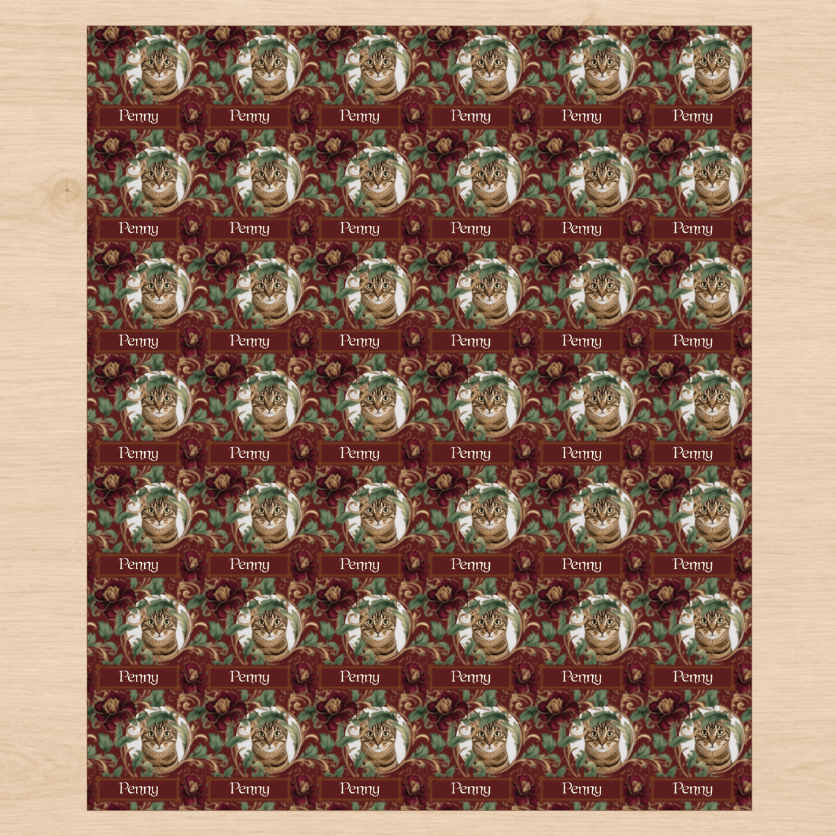 Personalized Garnet Garden Wrapping Paper | Custom Gift Wrap - London Penny Gift Wrap