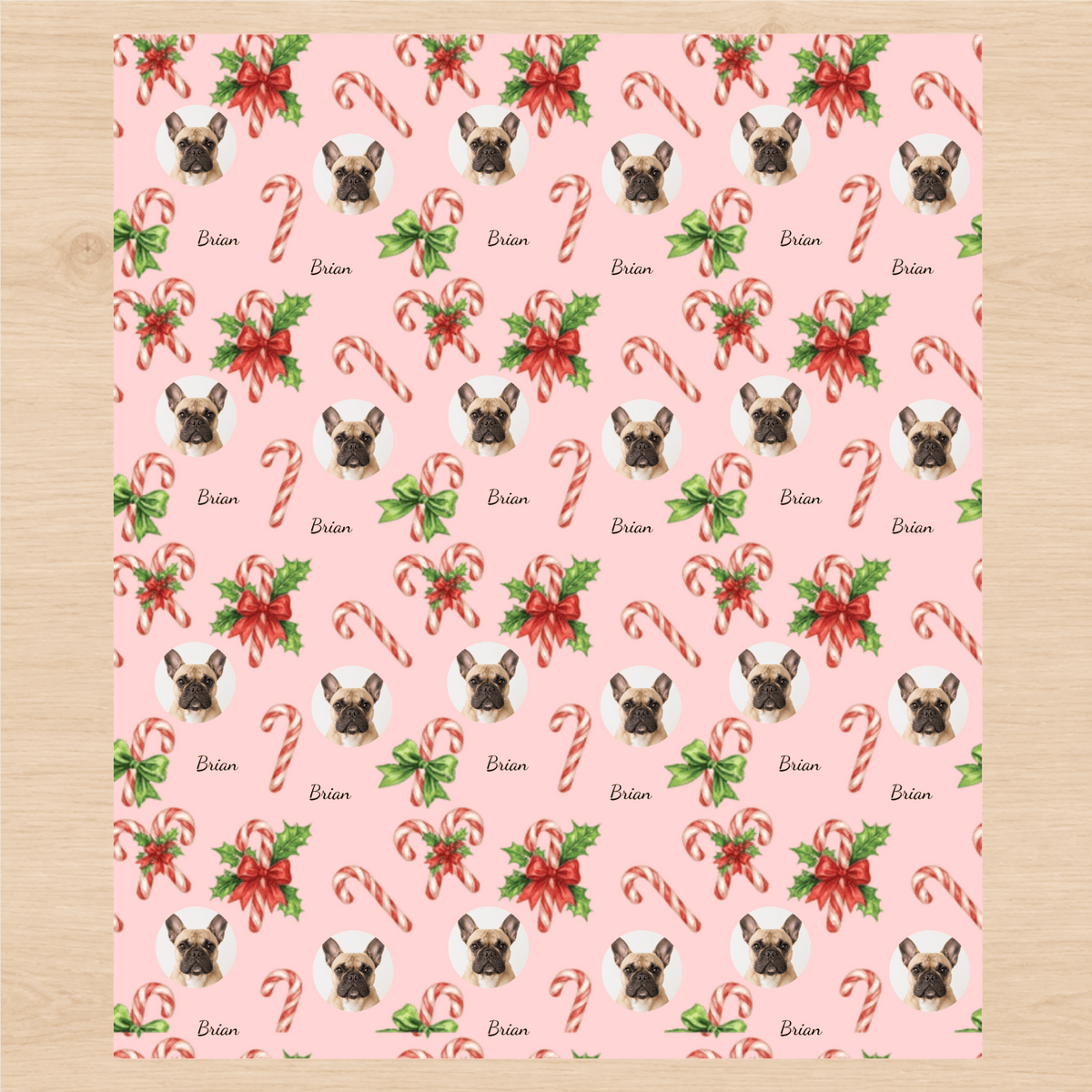 Personalized The Joyful Cane Wrapping Paper | Custom Gift Wrap - London Penny Gift Wrap