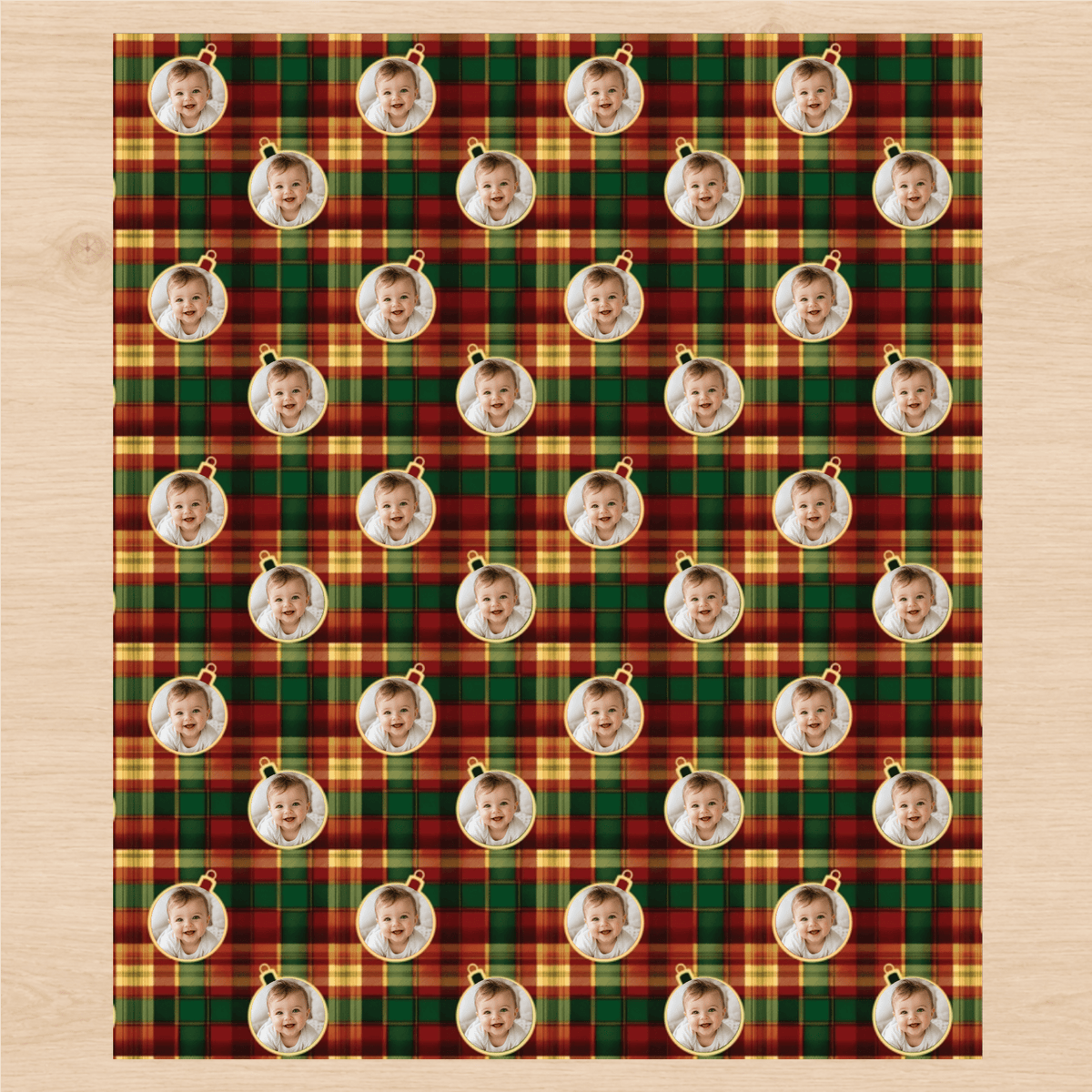 Personalized Candlelight Plaid Wrapping Paper | Custom Gift Wrap - London Penny Gift Wrap