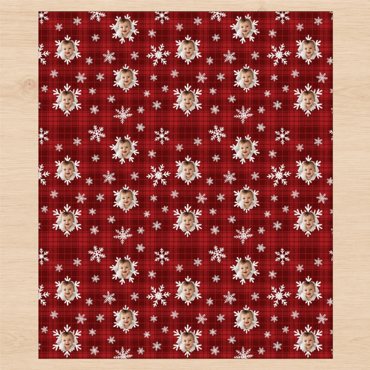 Personalized Holiday Plaid Snowfall Wrapping Paper | Custom Gift Wrap - London Penny Gift Wrap