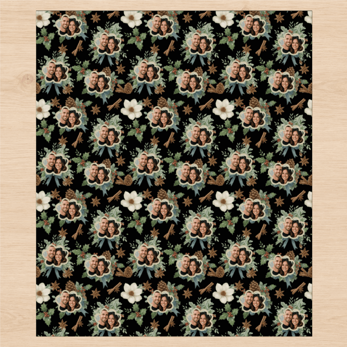 Personalized Pinecones & Fir Branche Wrapping Paper | Custom Gift Wrap - London Penny Gift Wrap