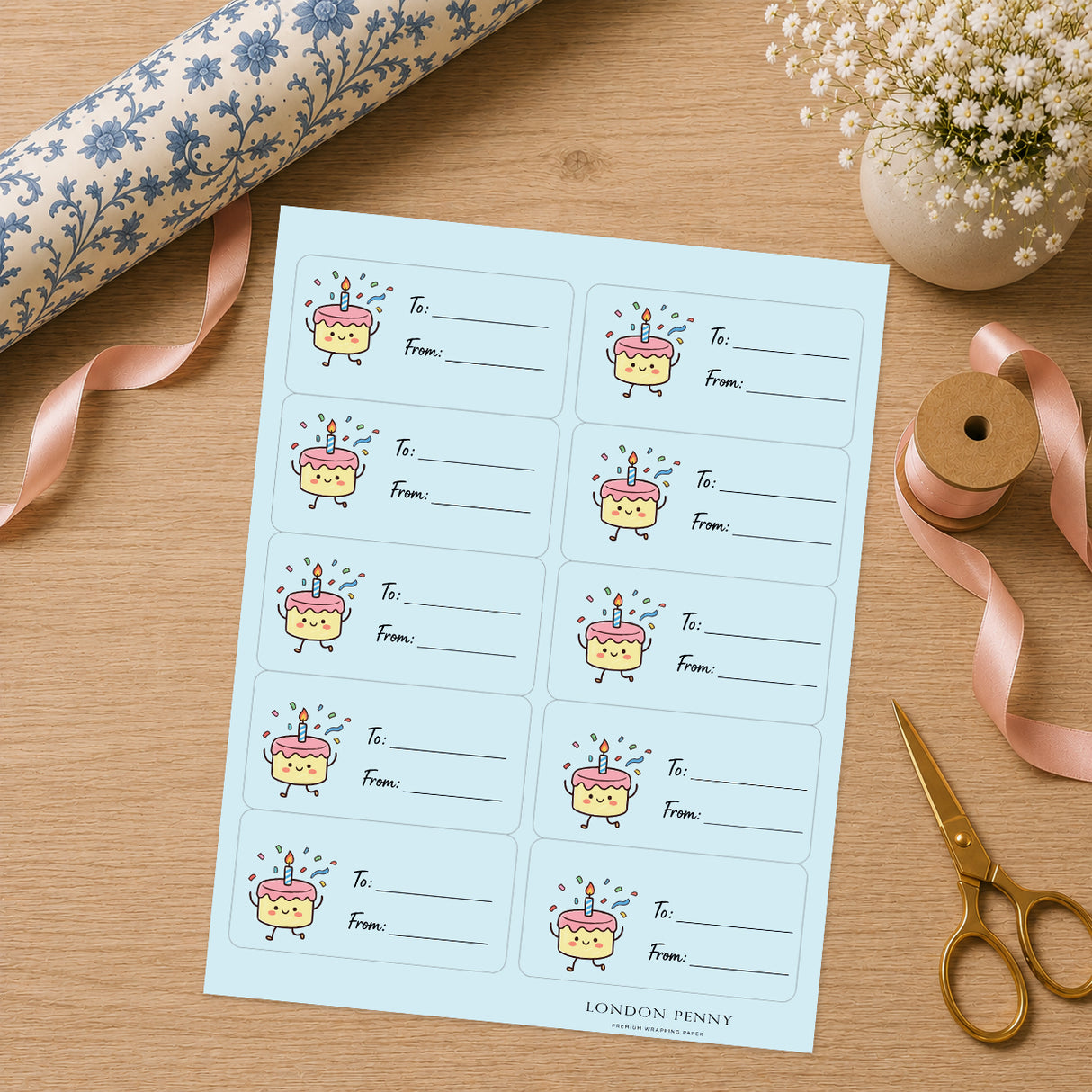 A Little Slice of Joy Gift Tag Sticker Sheet
