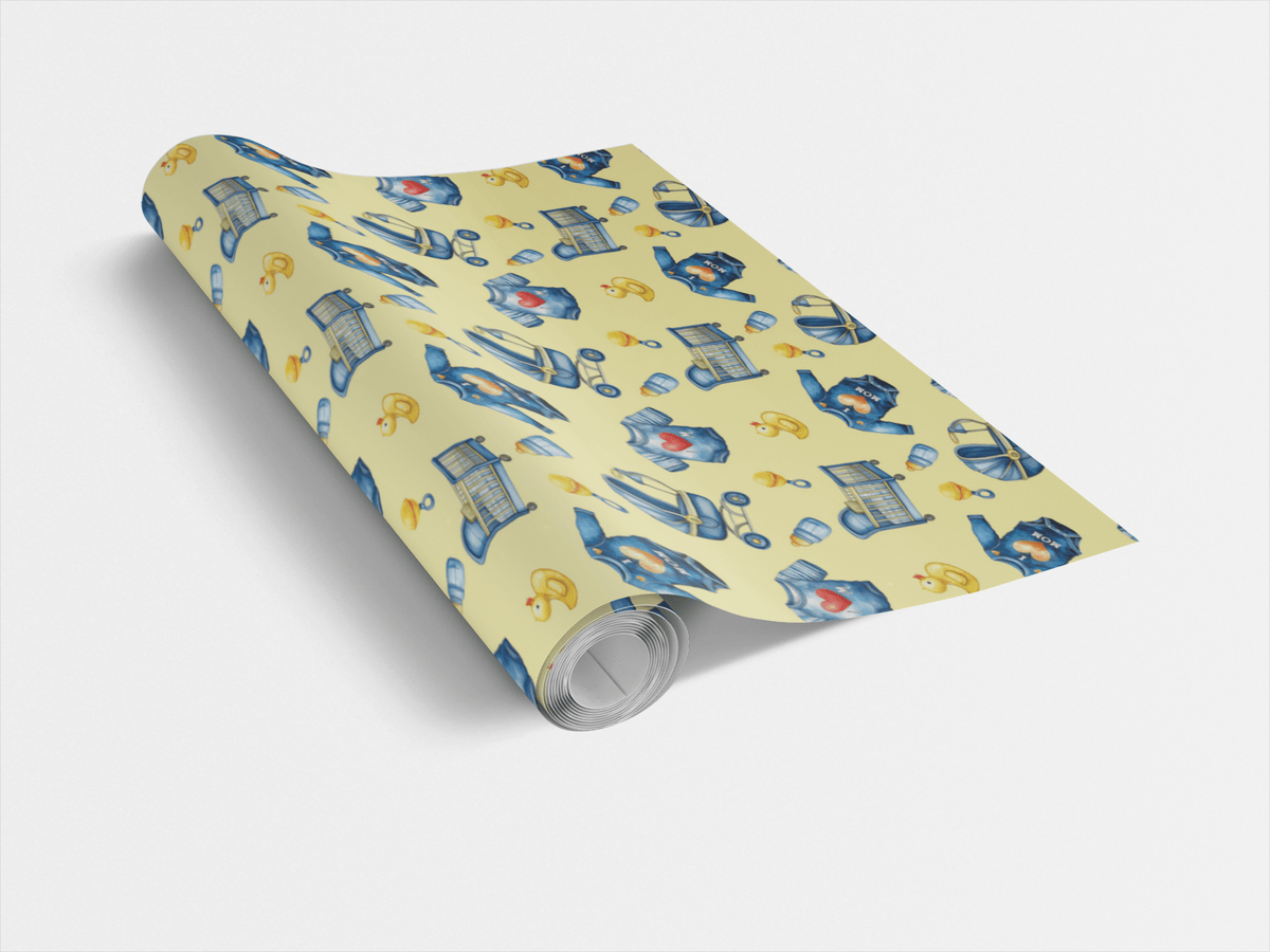 I Love Mom - Yellow - London Penny Gift Wrap