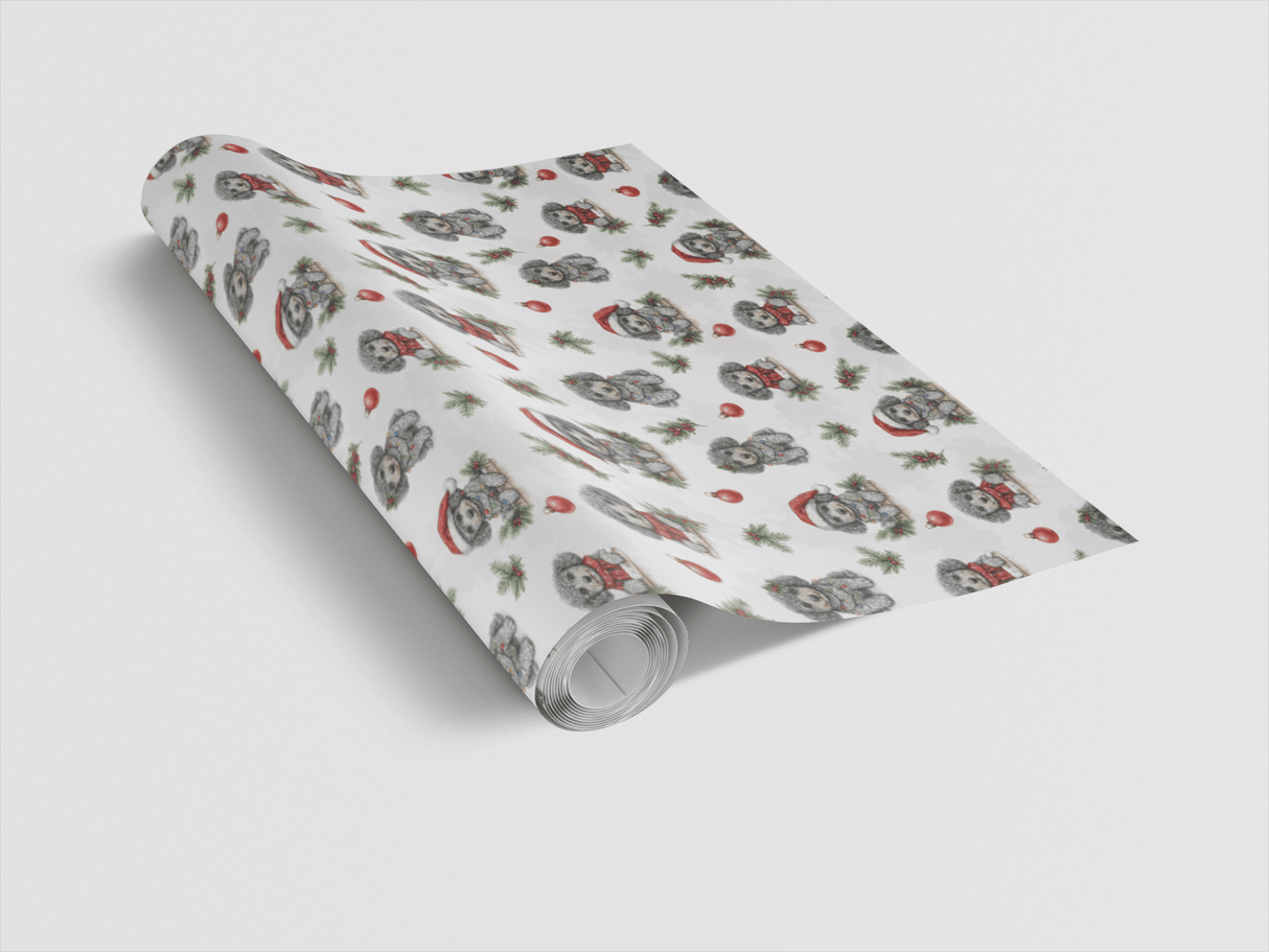 Holiday Poodle Sparkle - London Penny Gift Wrap