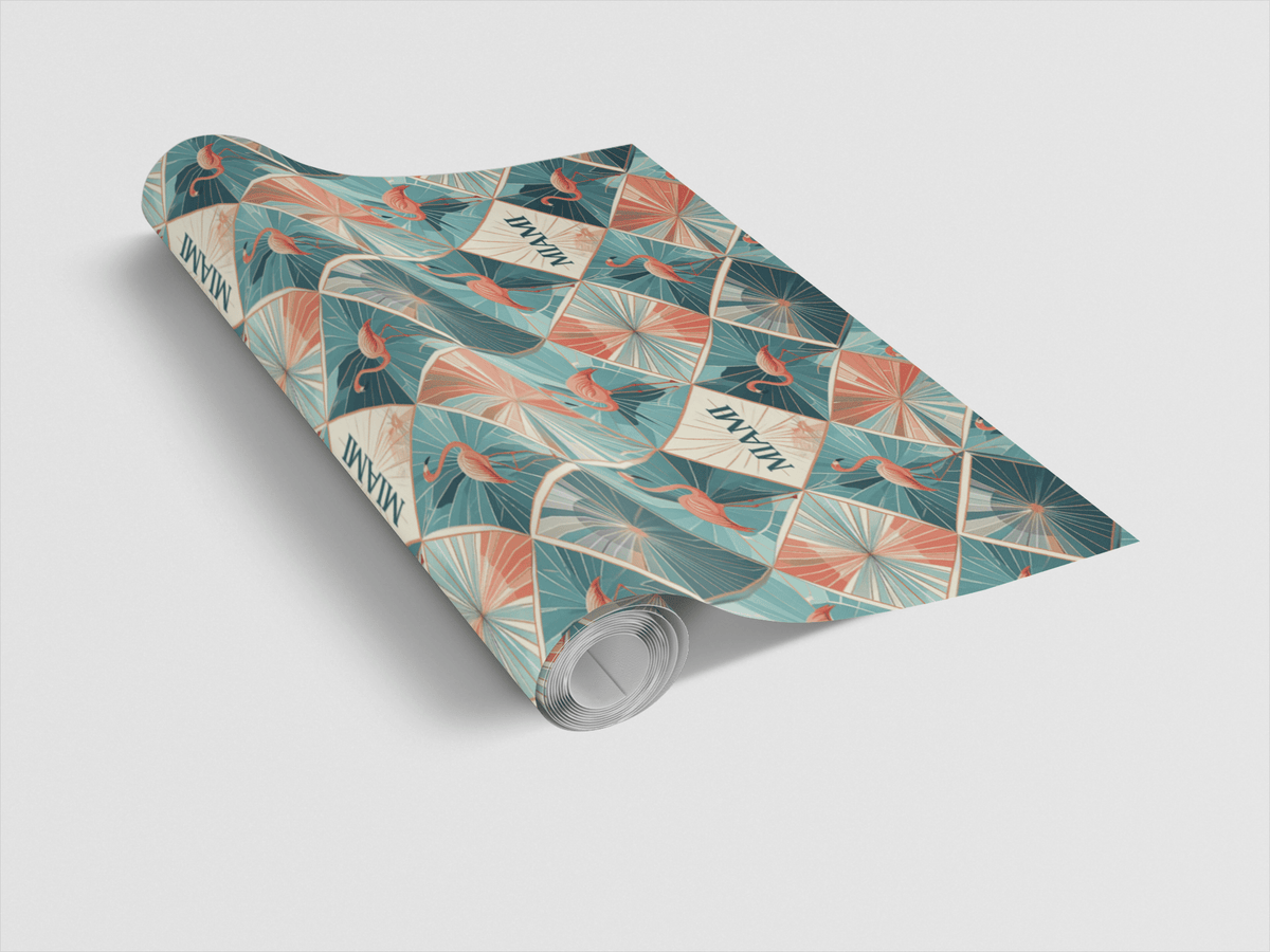 Miami — Tropical Deco Wrapping Paper - London Penny Gift Wrap