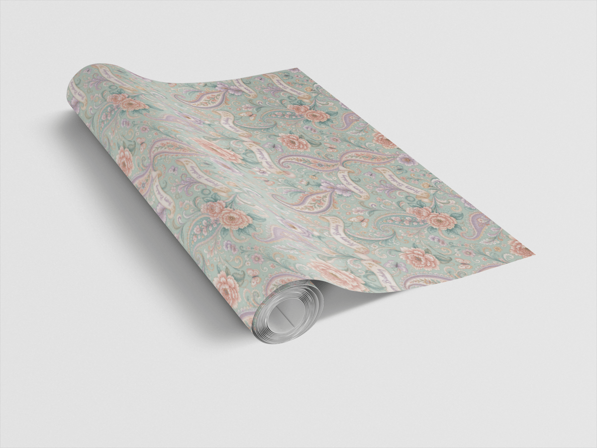 Dream Birthday Paisley Wrapping Paper - London Penny Gift Wrap