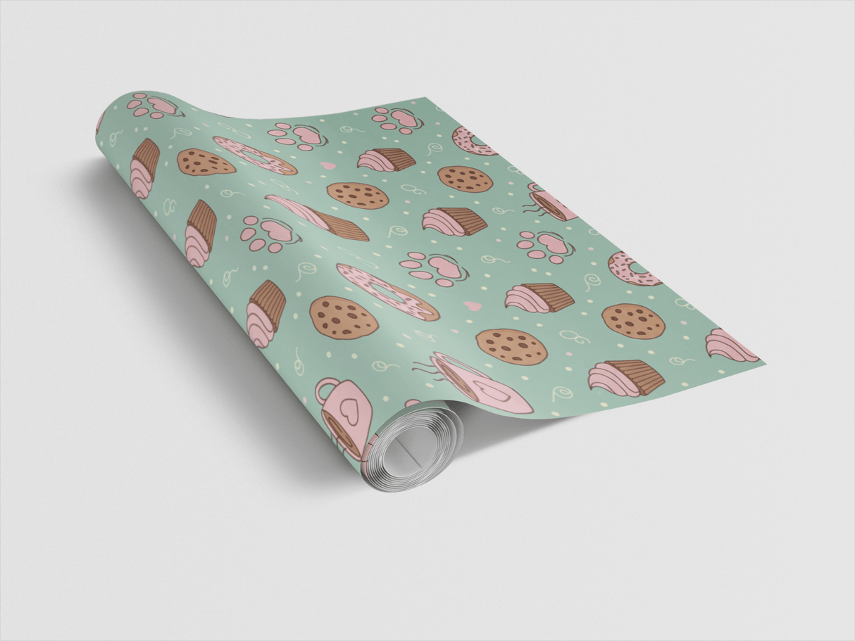 Paws & Pastry Mint - London Penny Gift Wrap