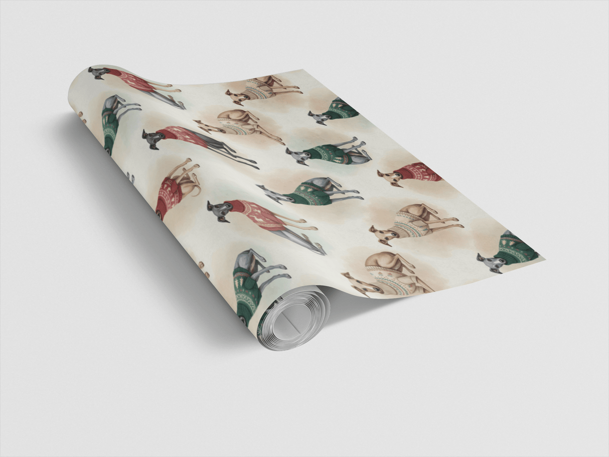 Italian Greyhound Holiday Sweaters - London Penny Gift Wrap