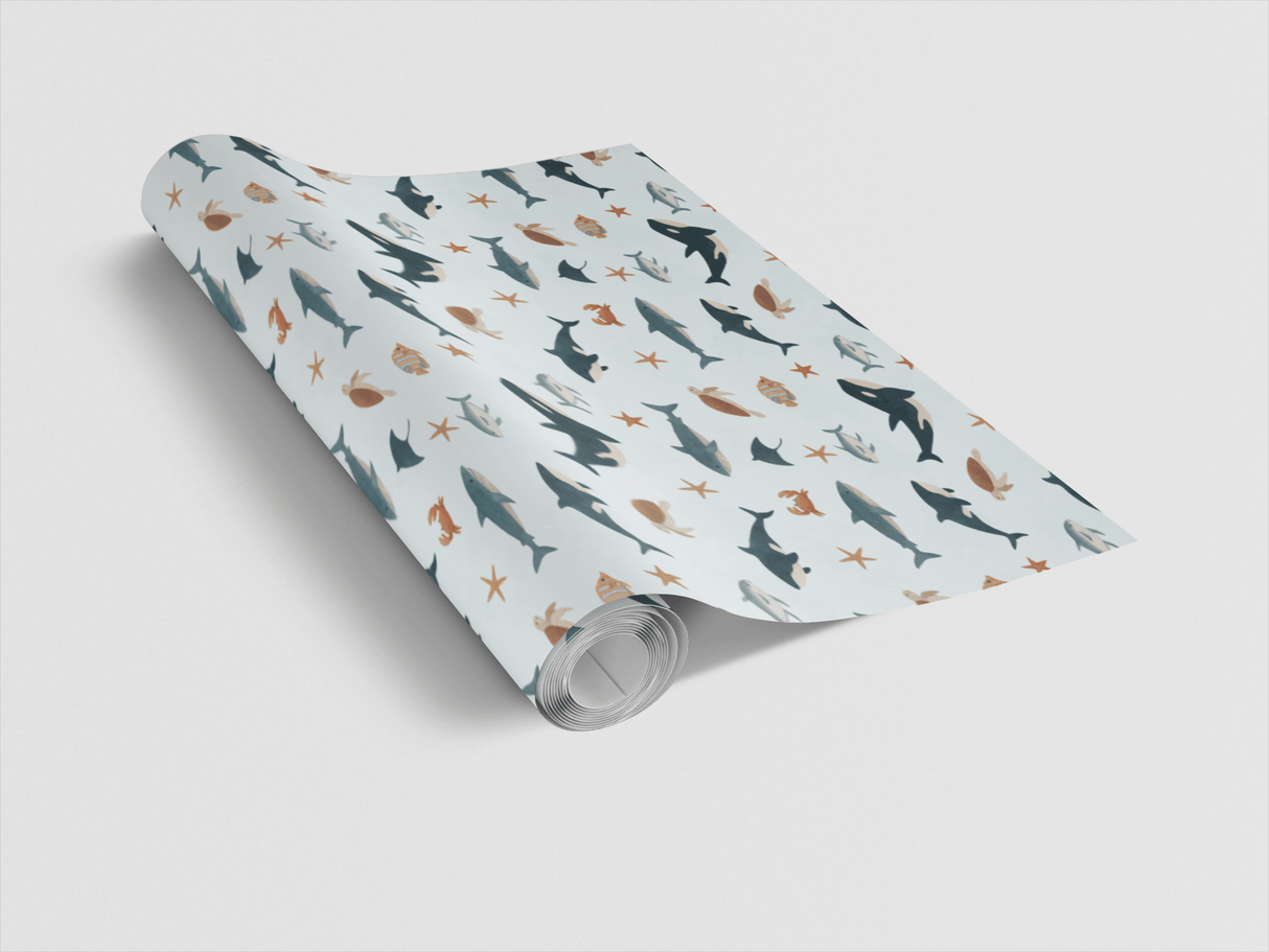 Ocean Creatures Drift - London Penny Gift Wrap