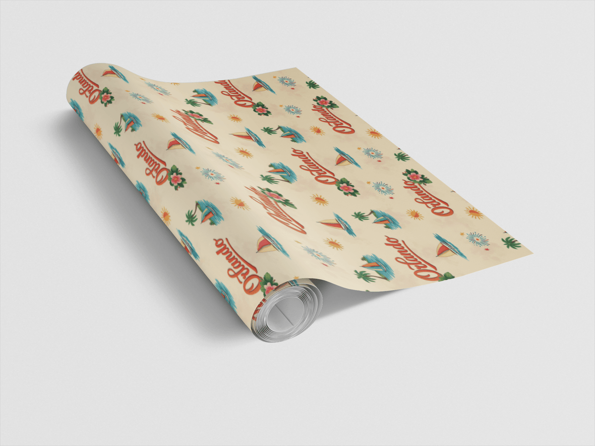 Orlando Theme Park Era Retro - London Penny Gift Wrap