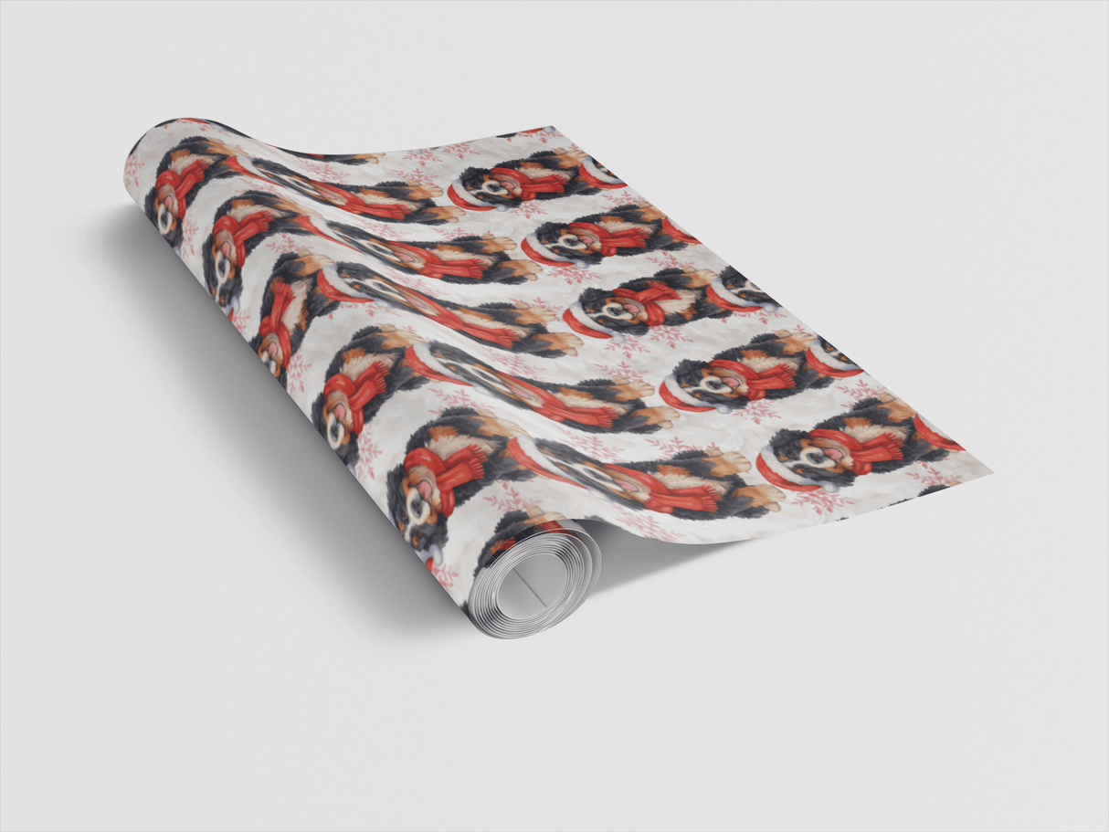 Snowy Santa Pup - London Penny Gift Wrap