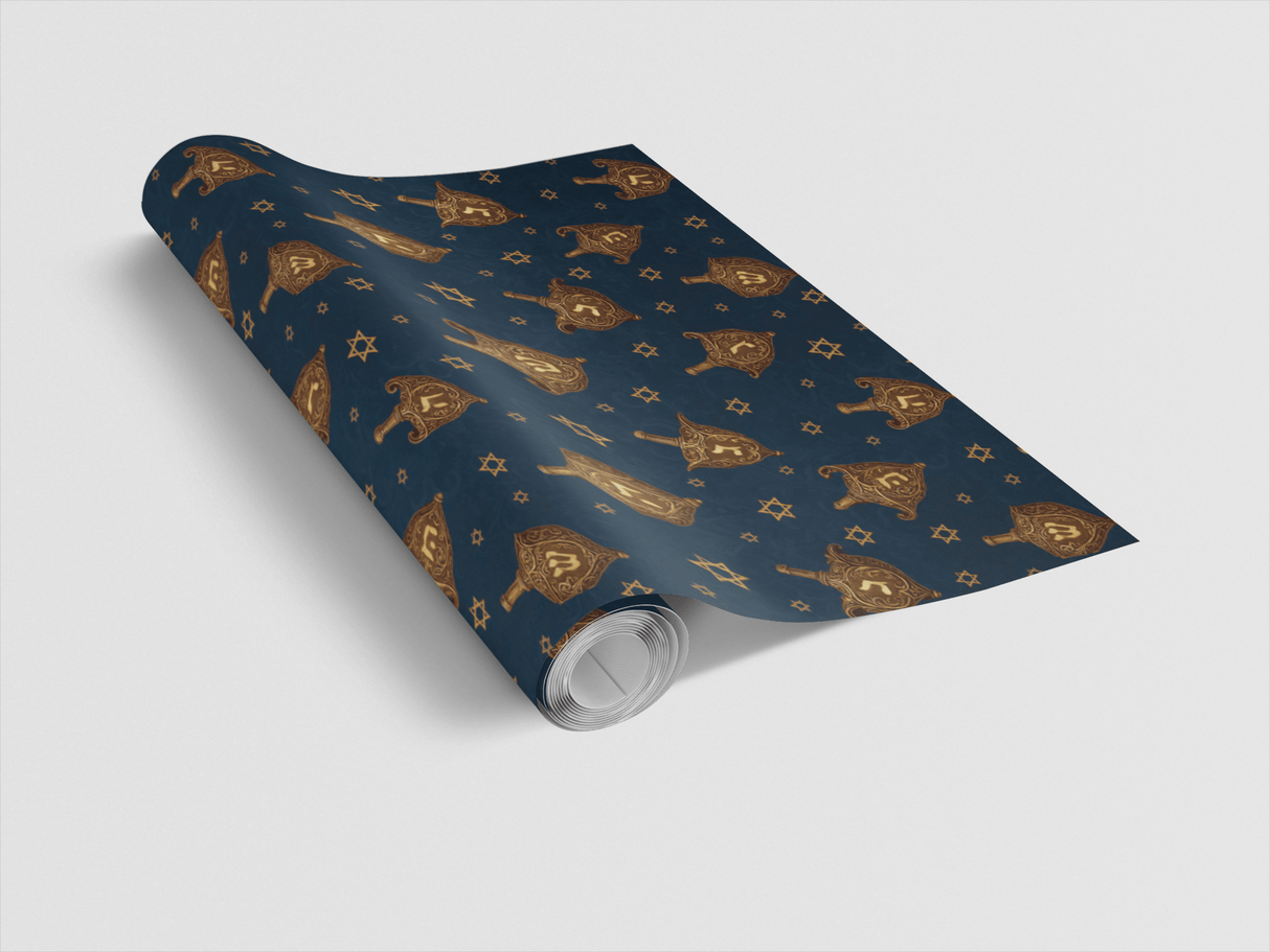 Gilded Dreidels - London Penny Gift Wrap