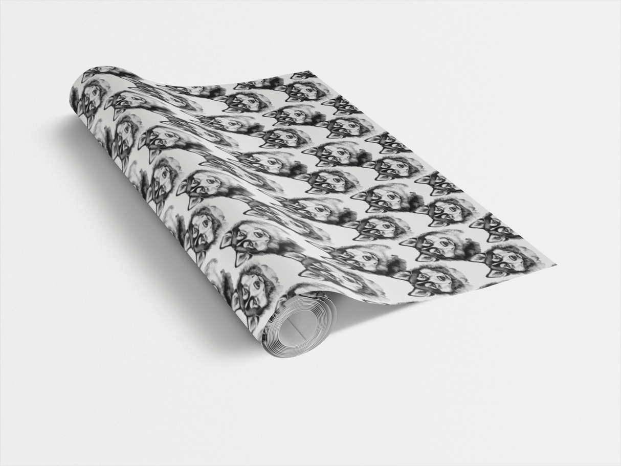 Snow Trails & Husky Tails - London Penny Gift Wrap