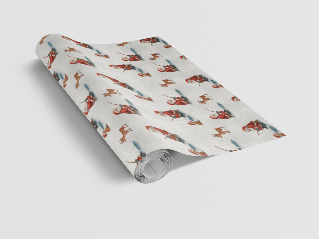 Santa Ice Fishing - London Penny Gift Wrap