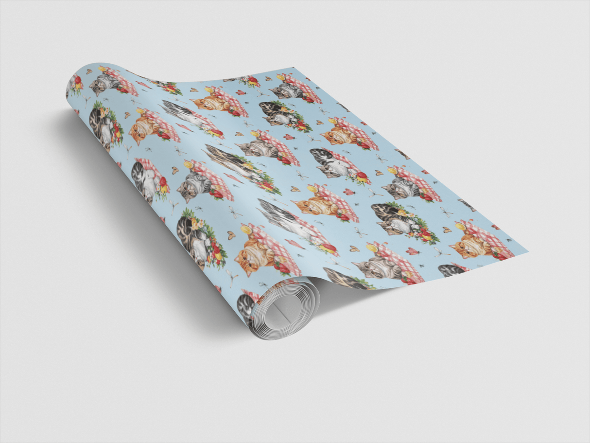 Summer Picnic Cats (Exotic Shorthair) Wrapping Paper - London Penny Gift Wrap