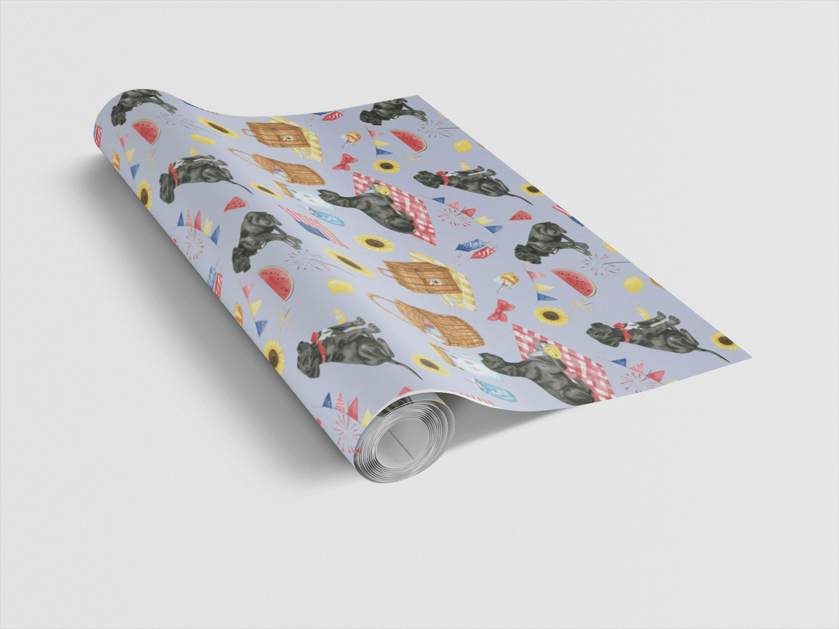 Fourth of July Picnic (Cane Corso) Wrapping Paper - London Penny Gift Wrap