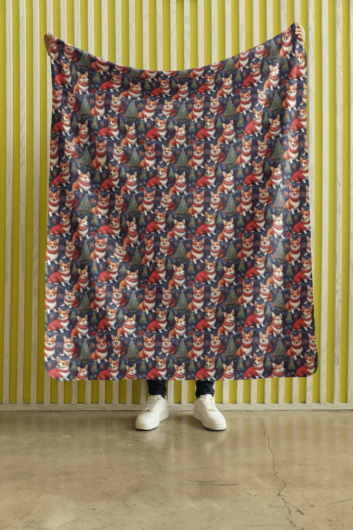 Corgi Under the Pines Sherpa Blanket - London Penny Gift Wrap