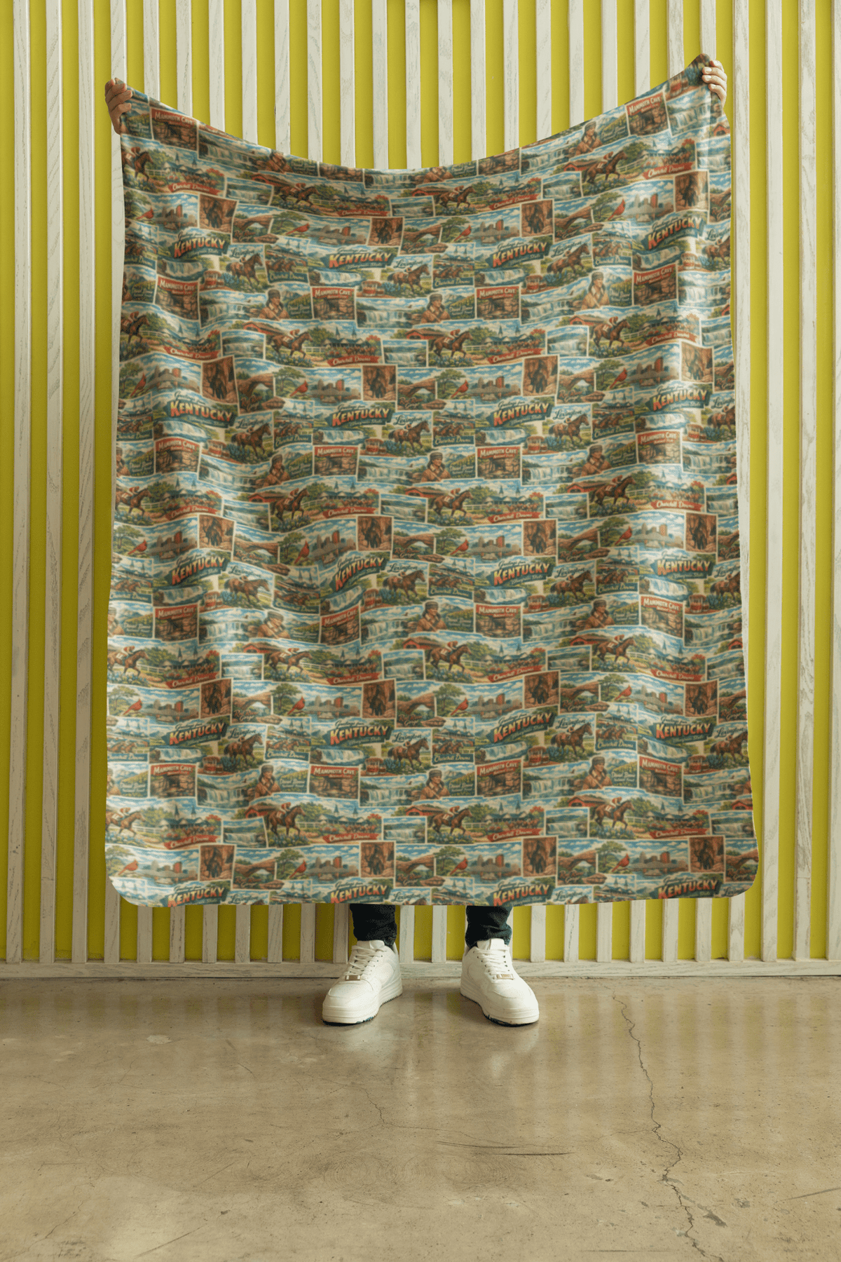 Kentucky Postcard Memories Sherpa Blanket - London Penny Gift Wrap