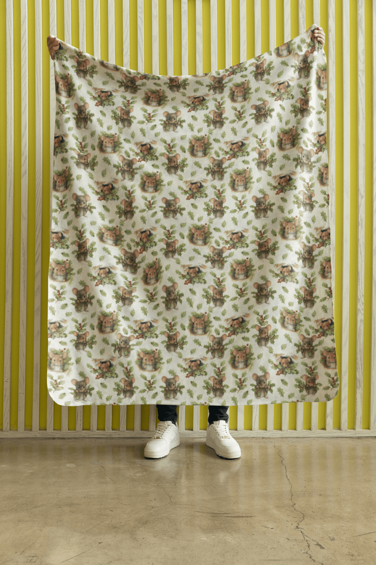 Winter Woodland Mice Sherpa Blanket - London Penny Gift Wrap