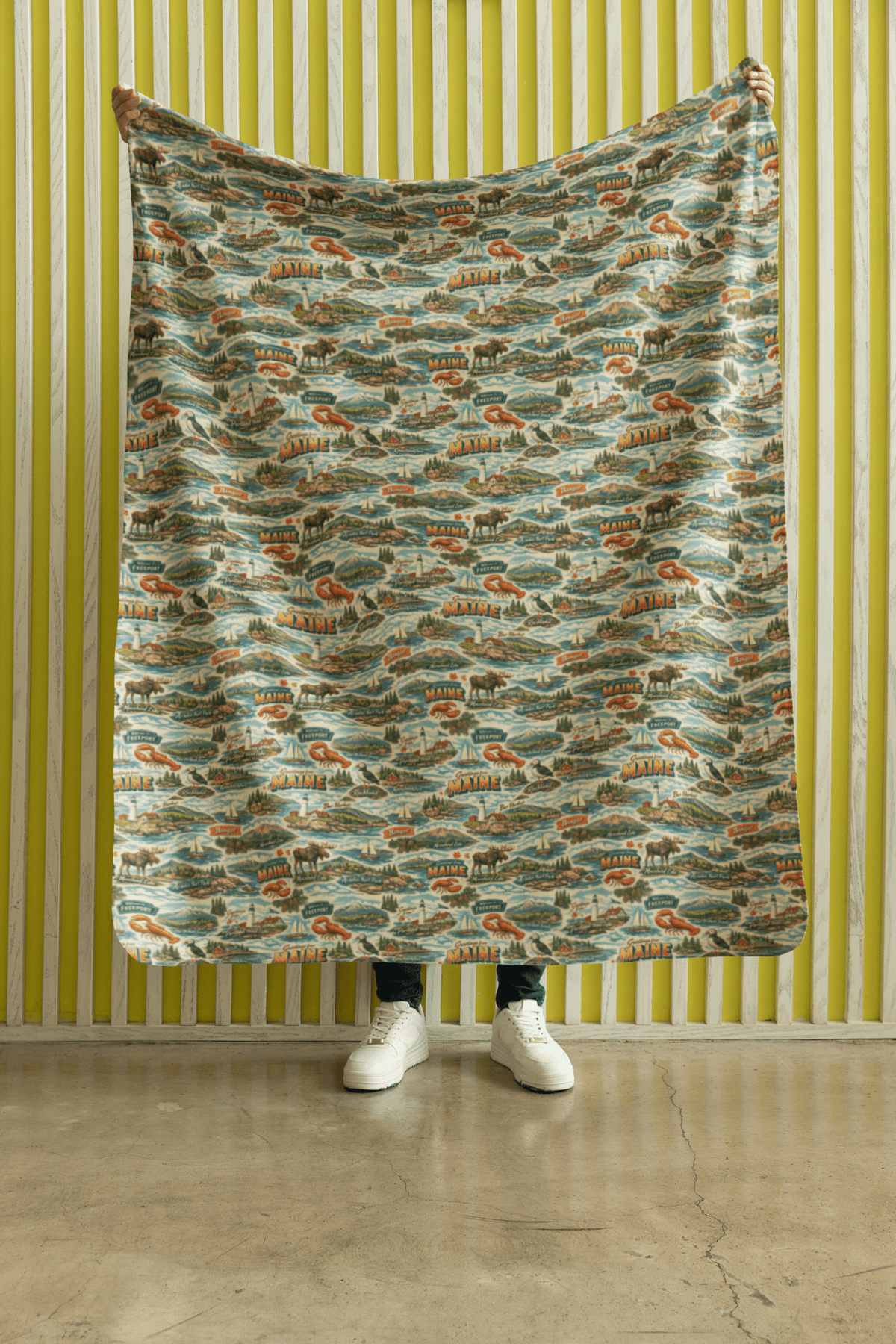 Maine Postcard Memories Sherpa Blanket - London Penny Gift Wrap