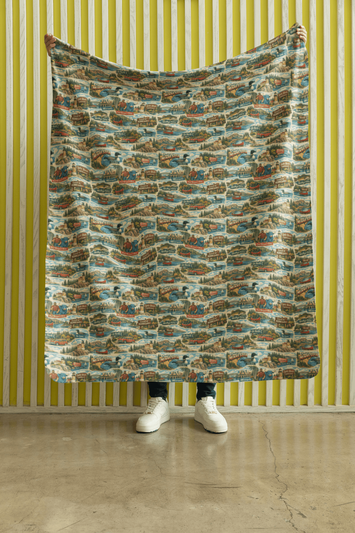 Minnesota Postcard Memories Sherpa Blanket - London Penny Gift Wrap