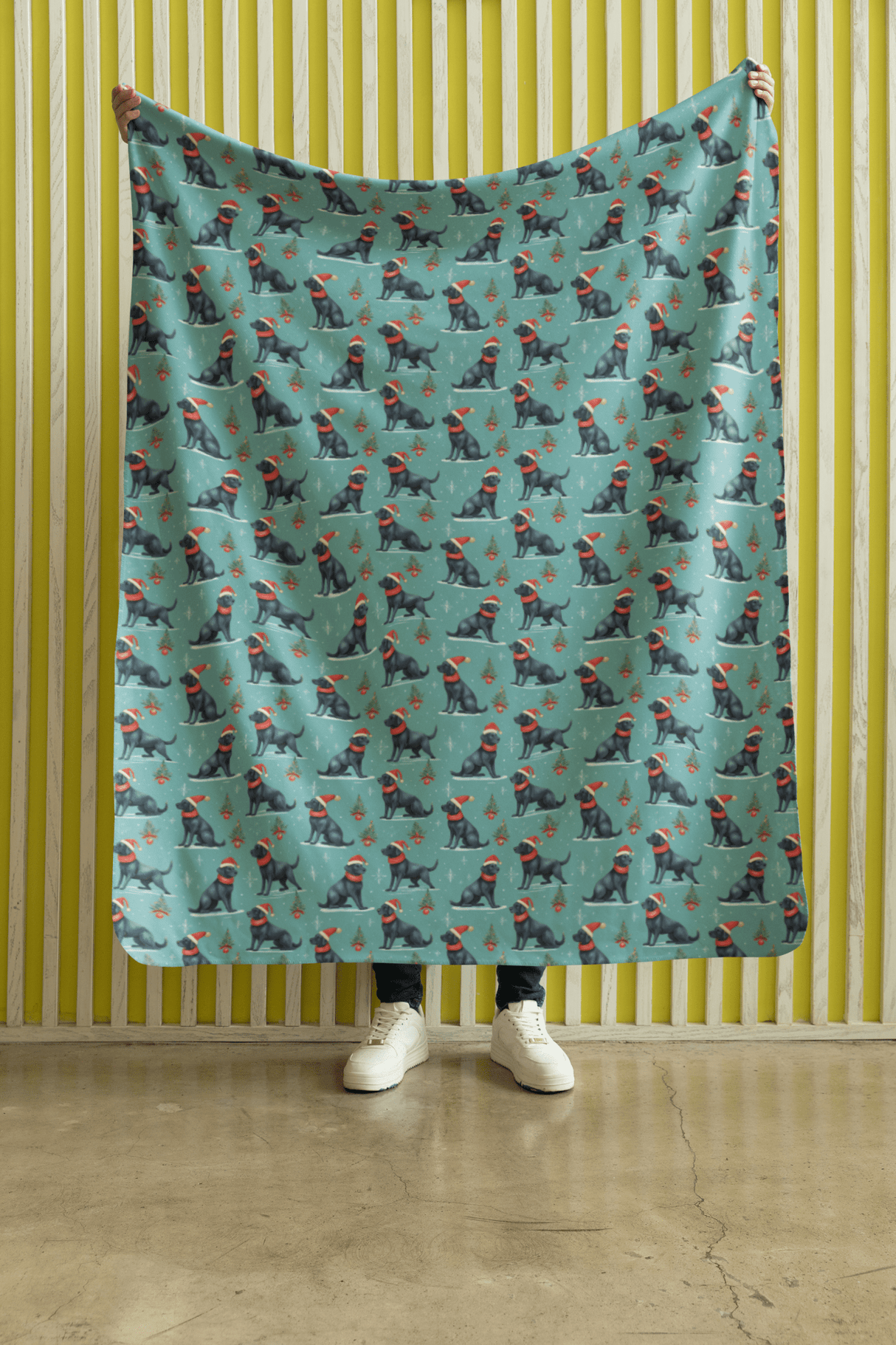 Howliday Retriever Cheer Sherpa Blanket - London Penny Gift Wrap